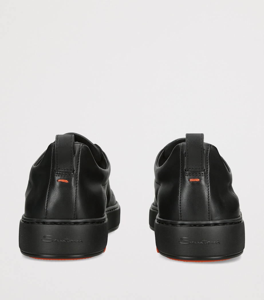 Santoni Leather Victory Sneakers Black Image 4