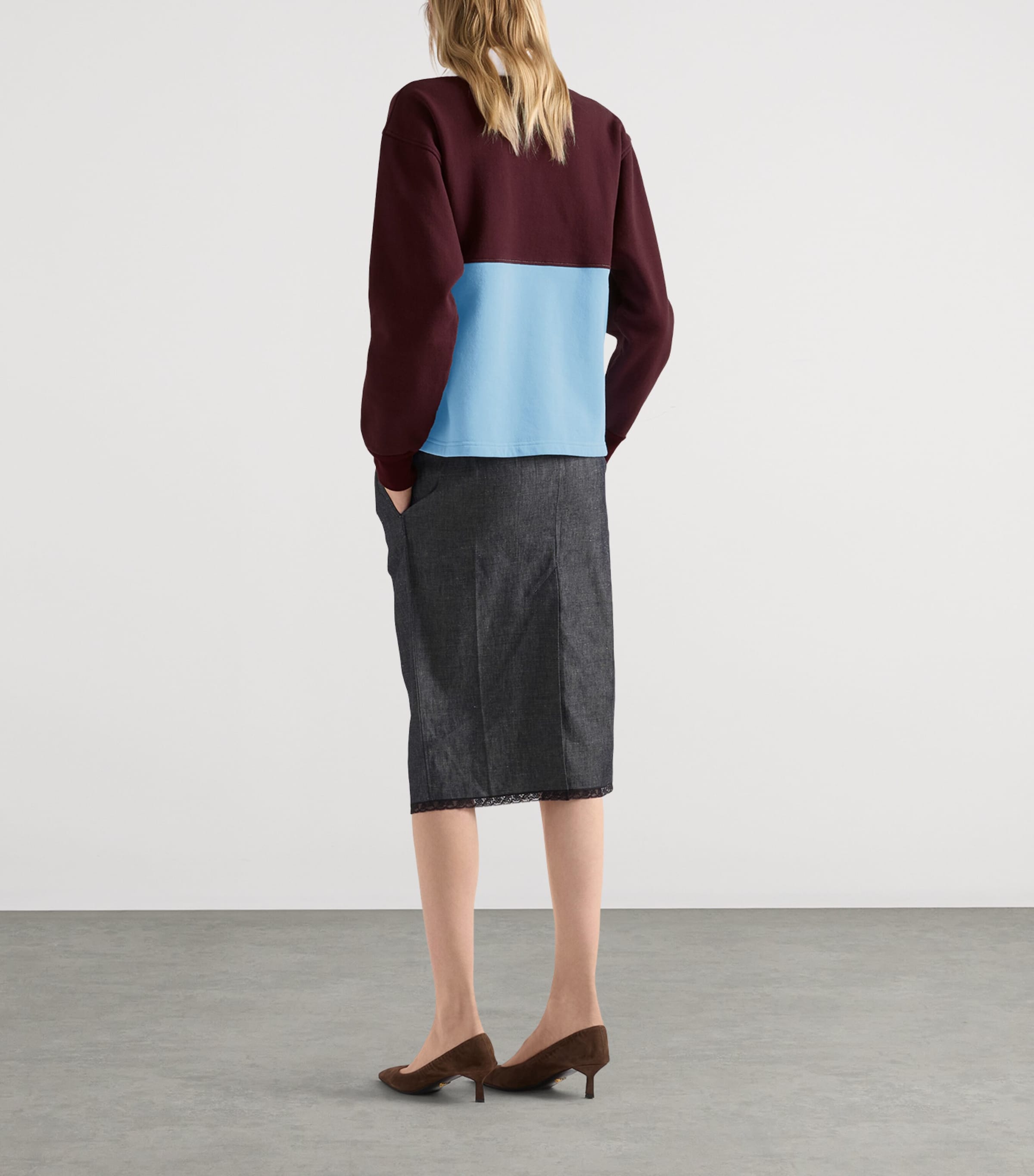 Prada Womens Cotton Long Sleeve Polo Shirt Image 5