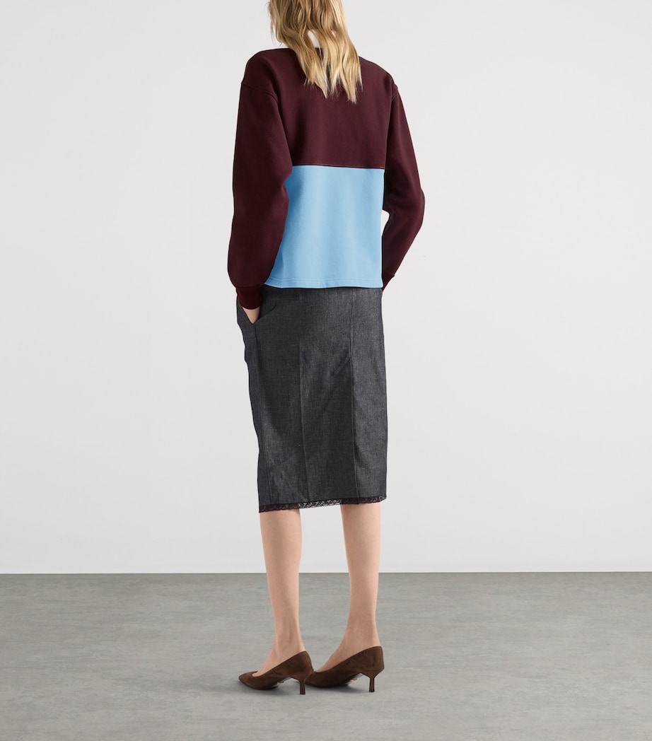 Prada Womens Cotton Long Sleeve Polo Shirt Image 5