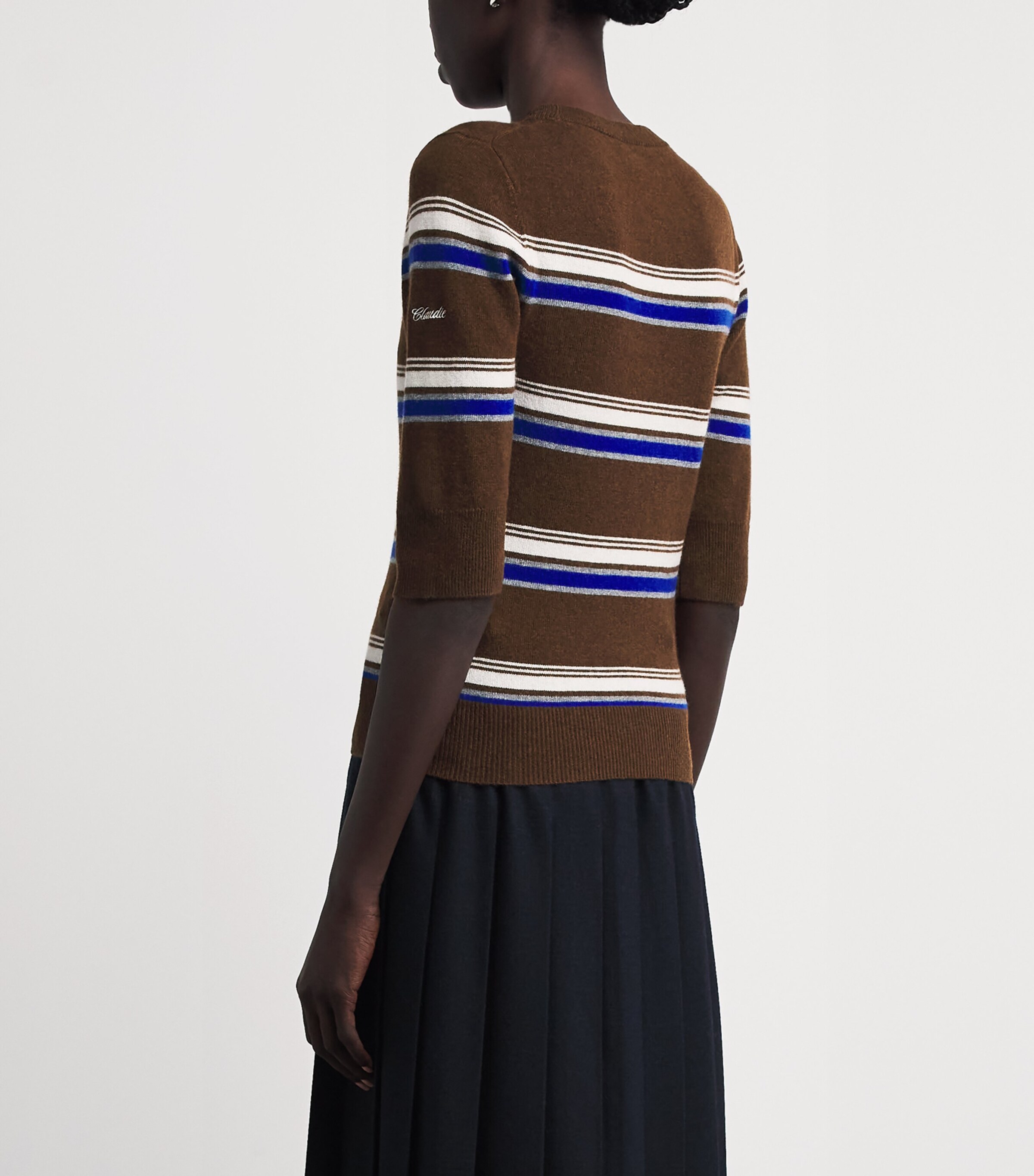 Claudie Pierlot Womens Wool-Cashmere Stripe Sweater Multicolored Image 5