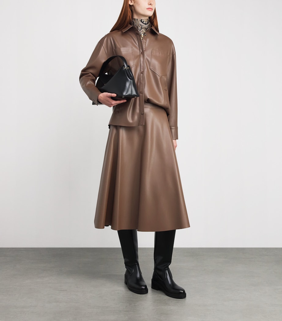 Faux Leather Jacket BROWN Image 2