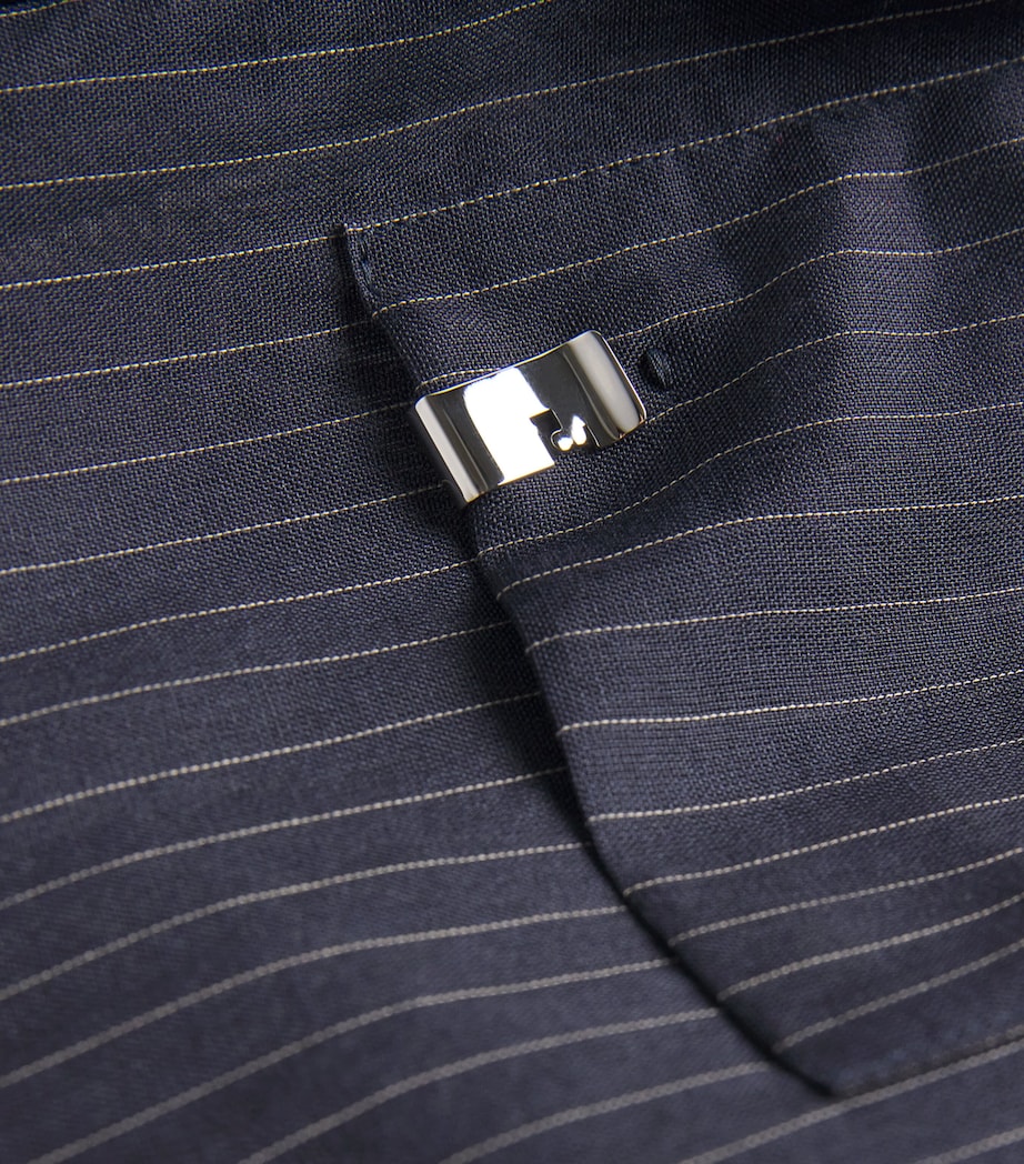 Cotton Striped Shirt 400 NAVY Image 5