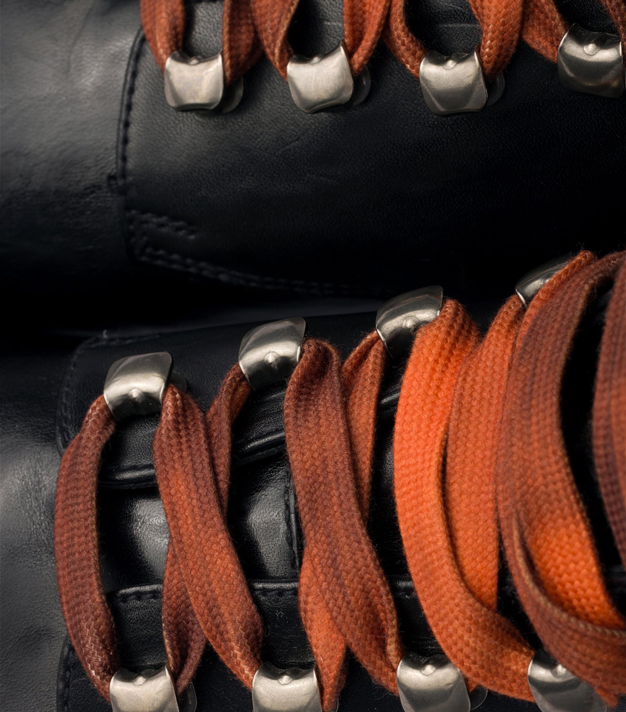 Prada Leather Lace-Up Ankle Boots Black Image 7