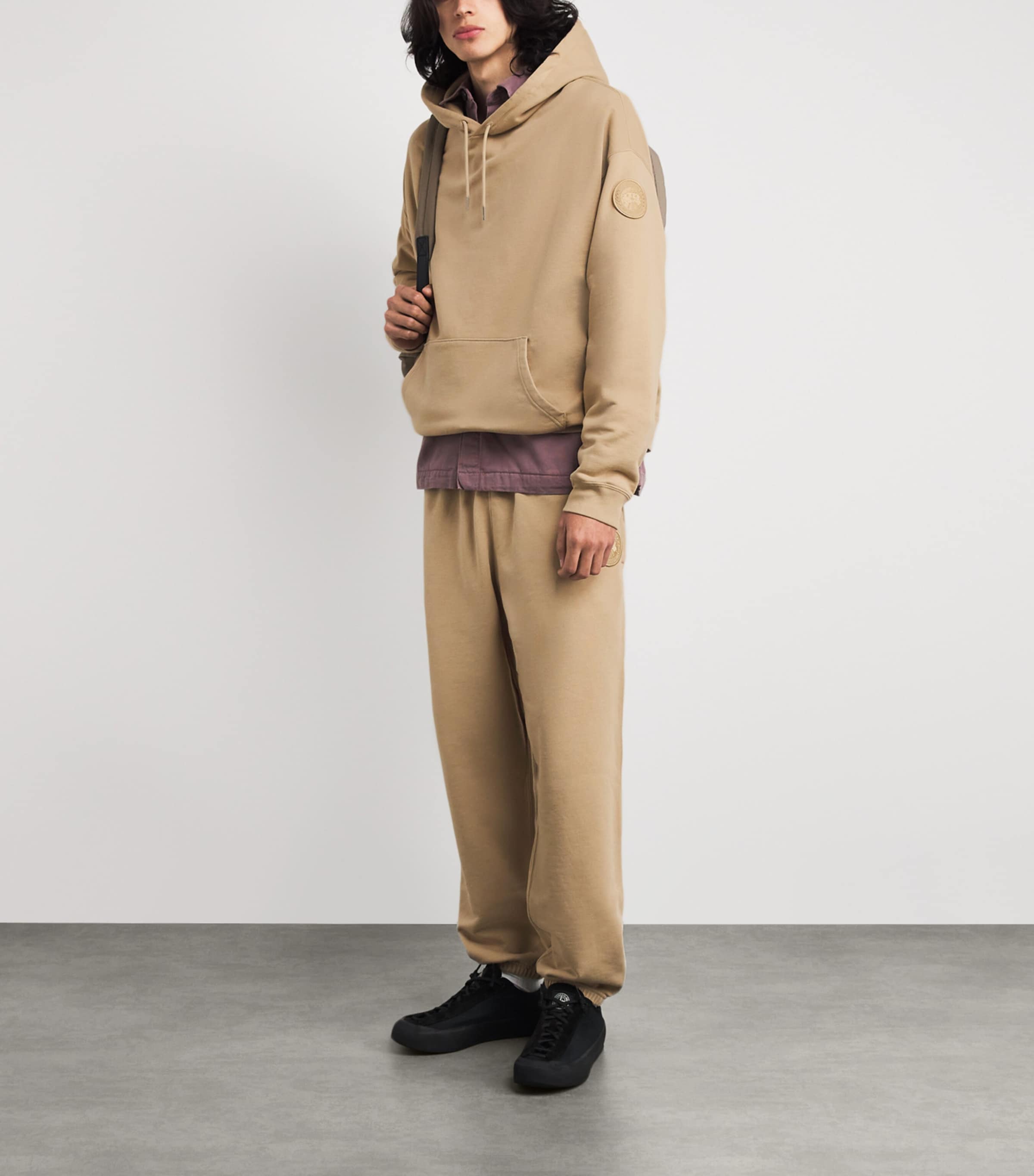 Canada Goose Mens Organic Cotton Tonal Rove Hoodie Ecru Beige Image 2