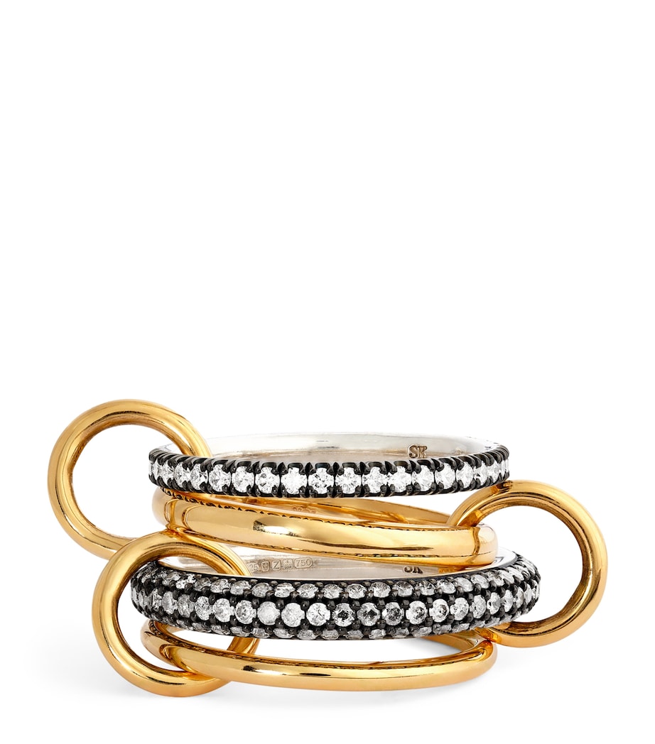 Yellow Gold, Sterling Silver and Diamond Vega Ring YELLOW GOLD Image 1