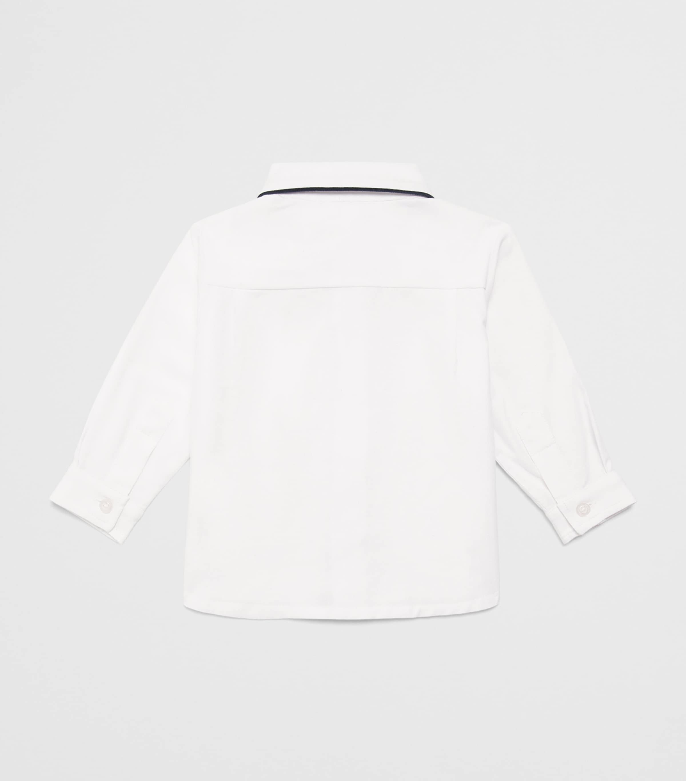 Patachou Cotton Piped-Trim Shirt (6-24 Months) Marine Image 2
