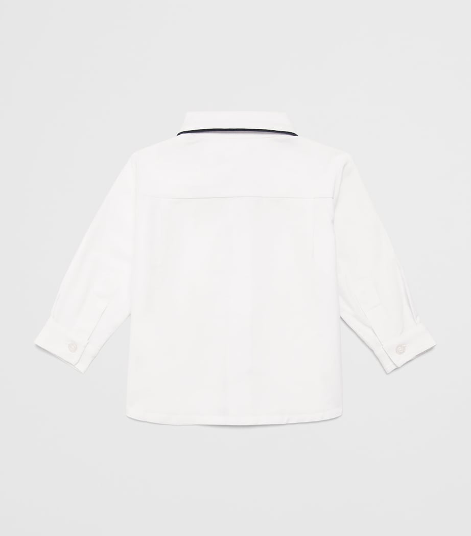 Patachou Cotton Piped-Trim Shirt (6-24 Months) Marine Image 2