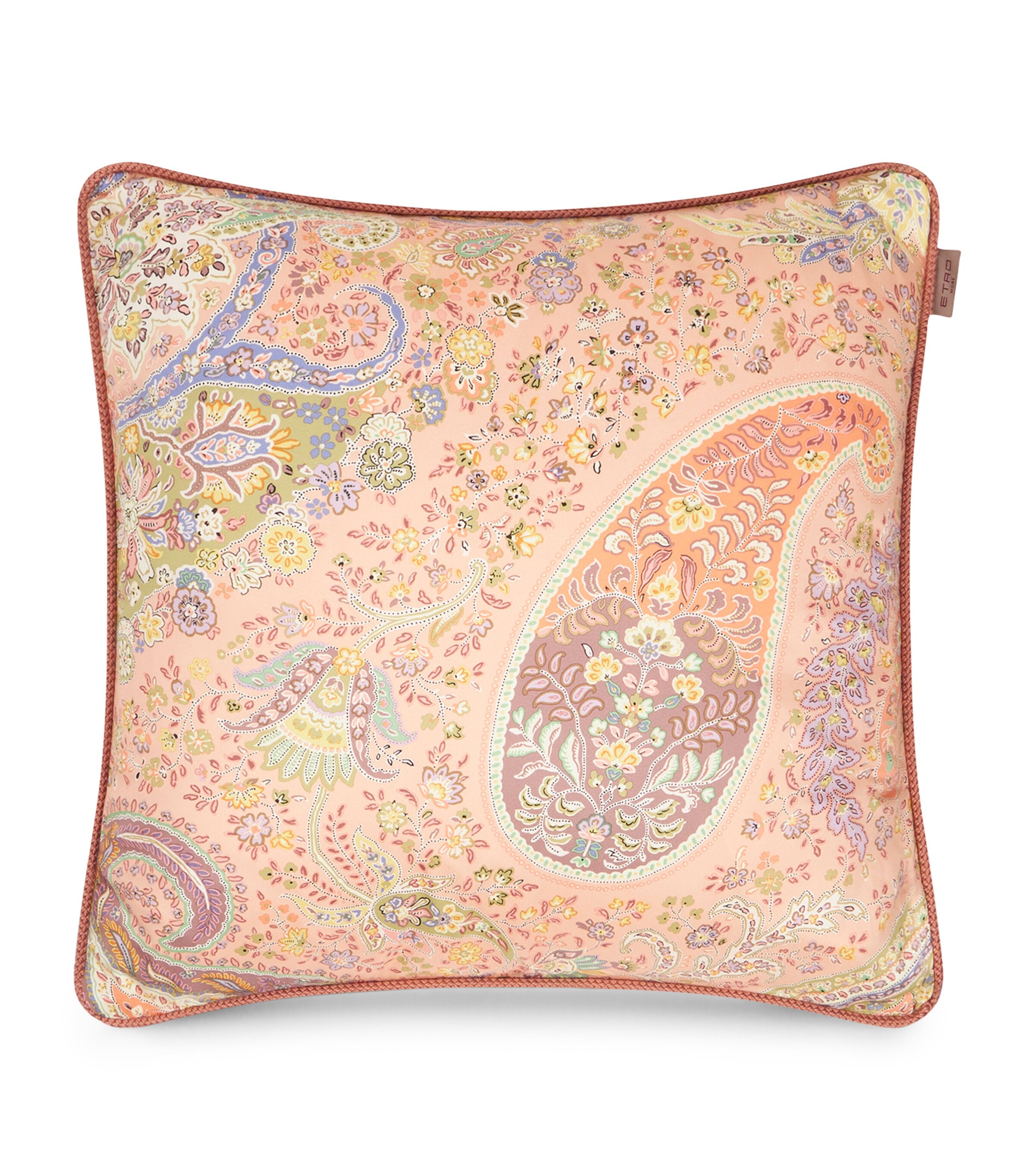 Etro Cotton Maranta Print Embroidered Cushion (45cm x 45cm) Multi Image 1