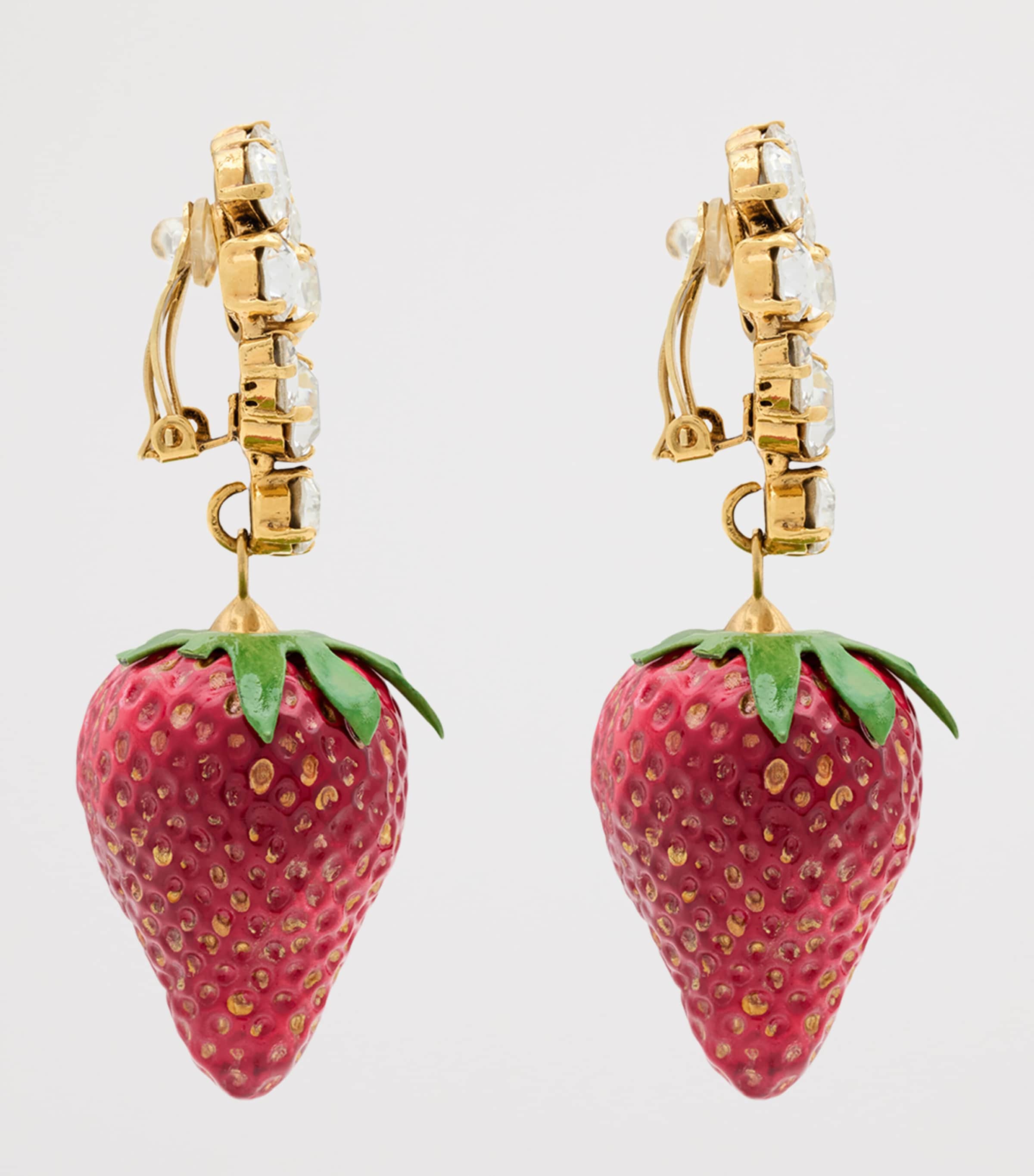 Crystal Strawberry Clip-On Earrings 1301 Image 3