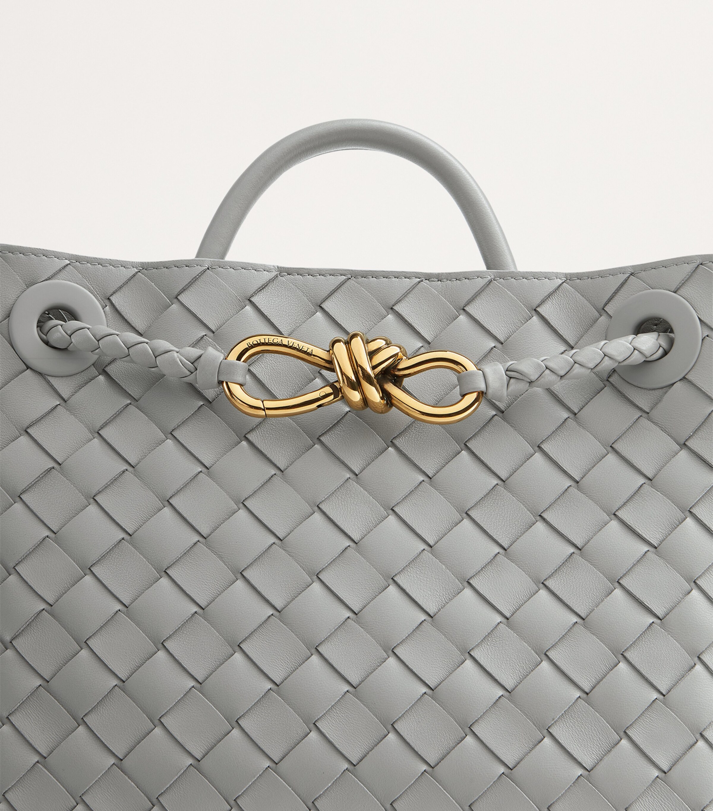 Bottega Veneta Grey Small Leather Andiamo Cross-Body Bag | Harrods US