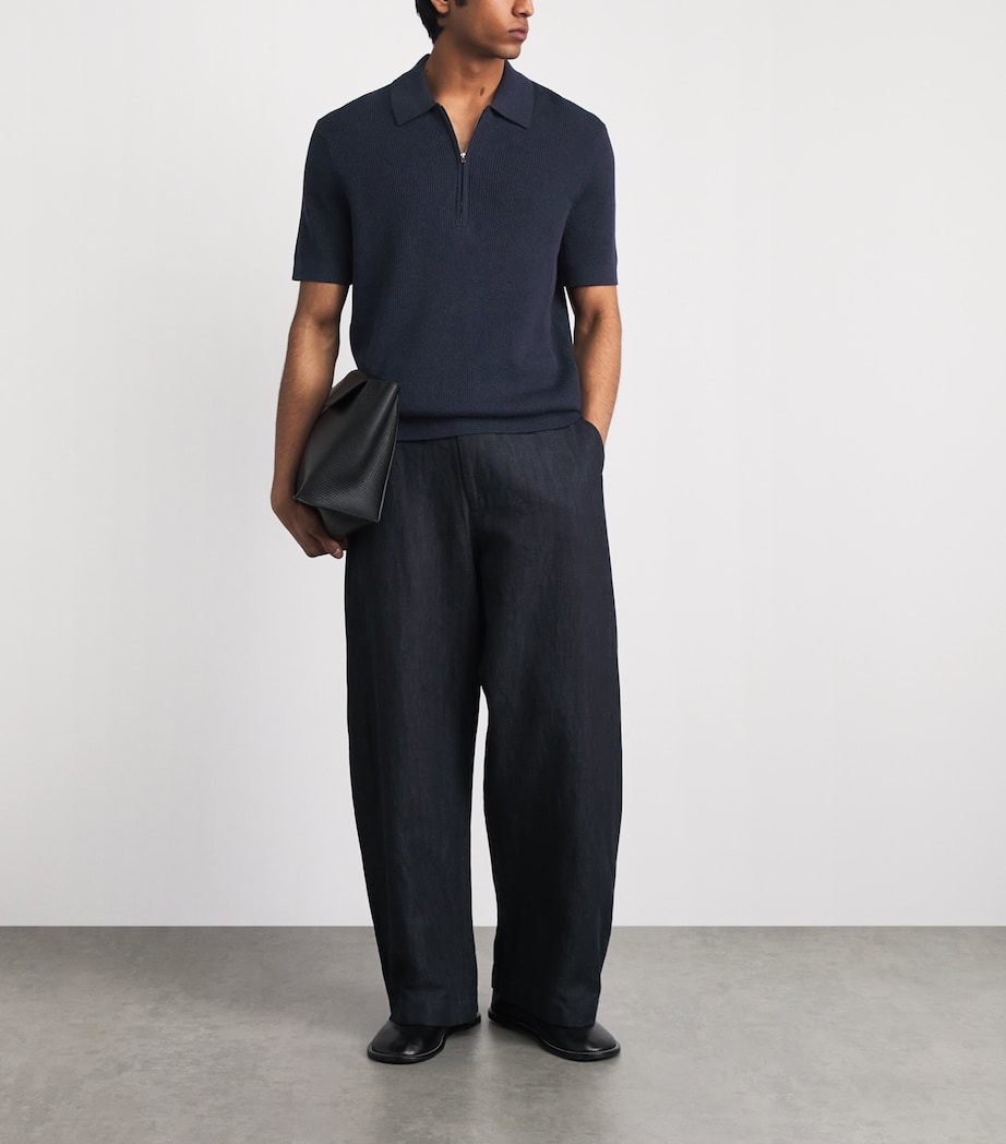 Samsøe Samsøe Mens Cotton Zip-Up Saolli Polo Shirt Salutte Image 2