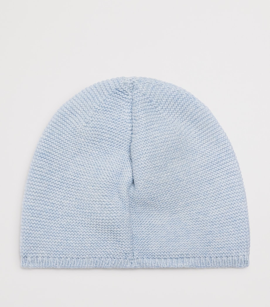 Paz Rodriguez Cotton Knit Beanie (0-12 Months) Chalk Blue Image 2