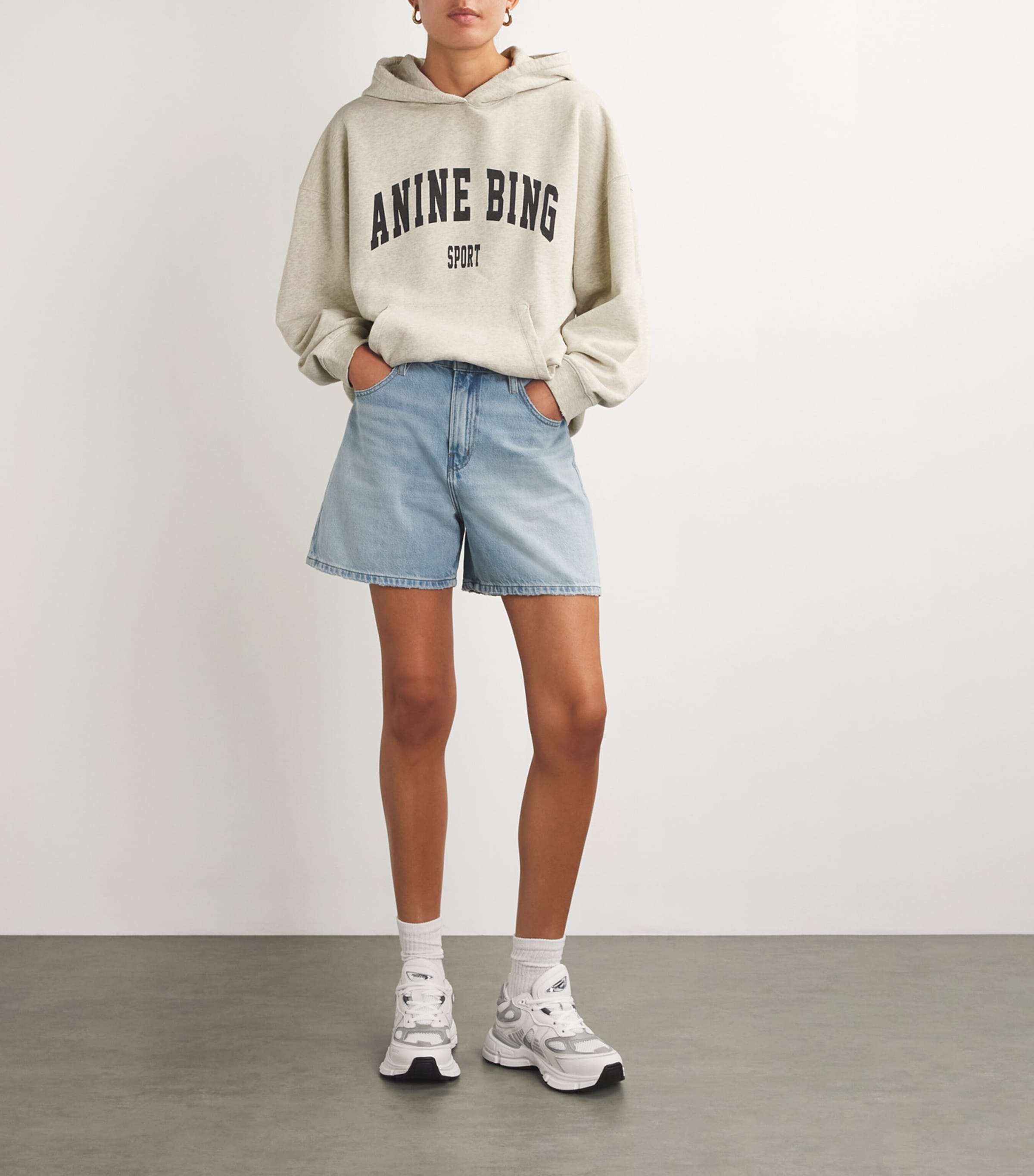 ANINE BING Grey Cotton Harvey Sweatshirt | Harrods US