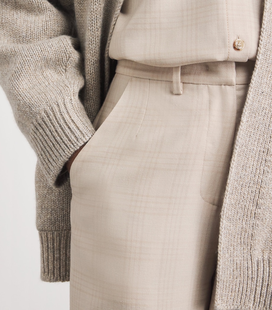Colombo Womens Cashmere-Silk Wide-Leg Trousers Sand Image 3