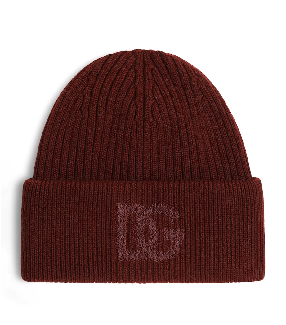 Dolce&Gabbana Virgin Wool DG Beanie Bordeaux Image 1