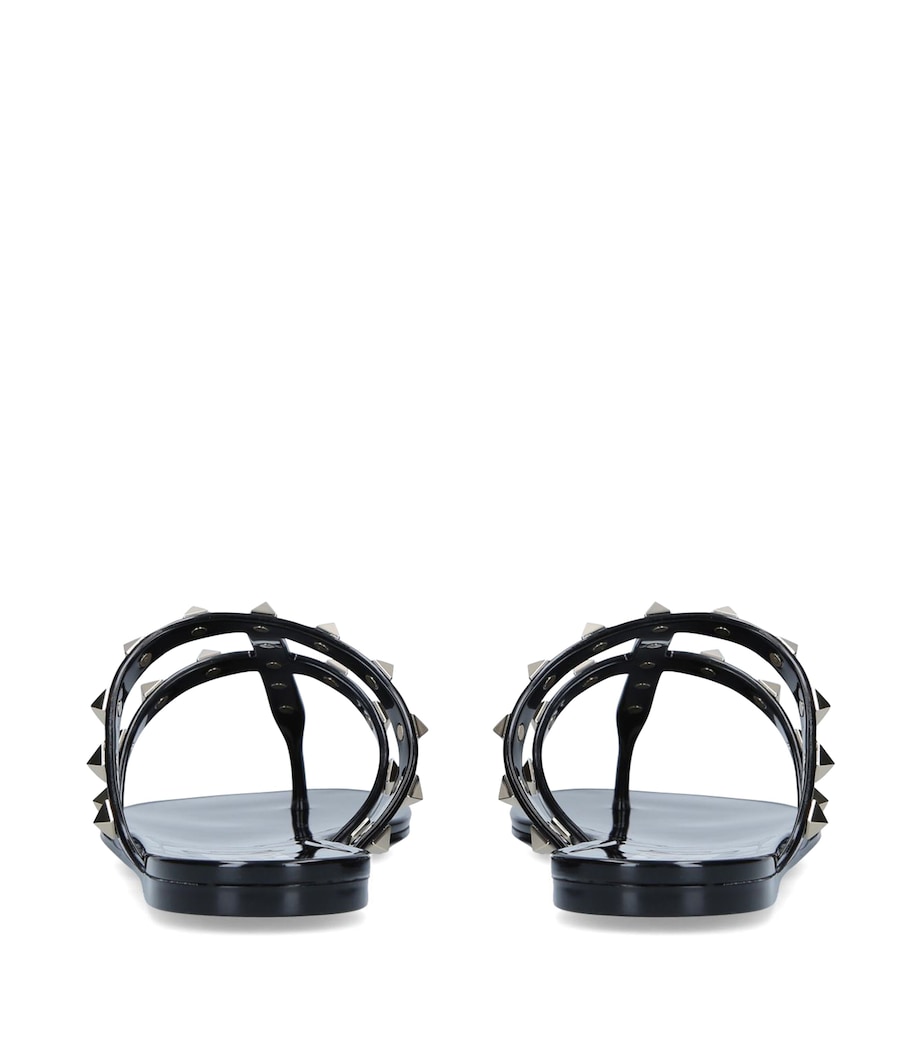 Valentino Garavani Rubber Rockstud Sandals Black Image 5