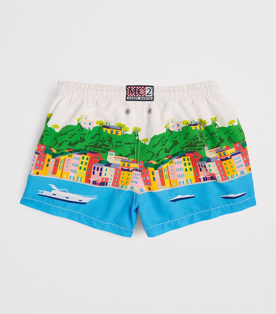 Mc2 Saint Barth Kids Portofino Postcard Swim Shorts (4-14 Years) Portofino Pstcard Image 2