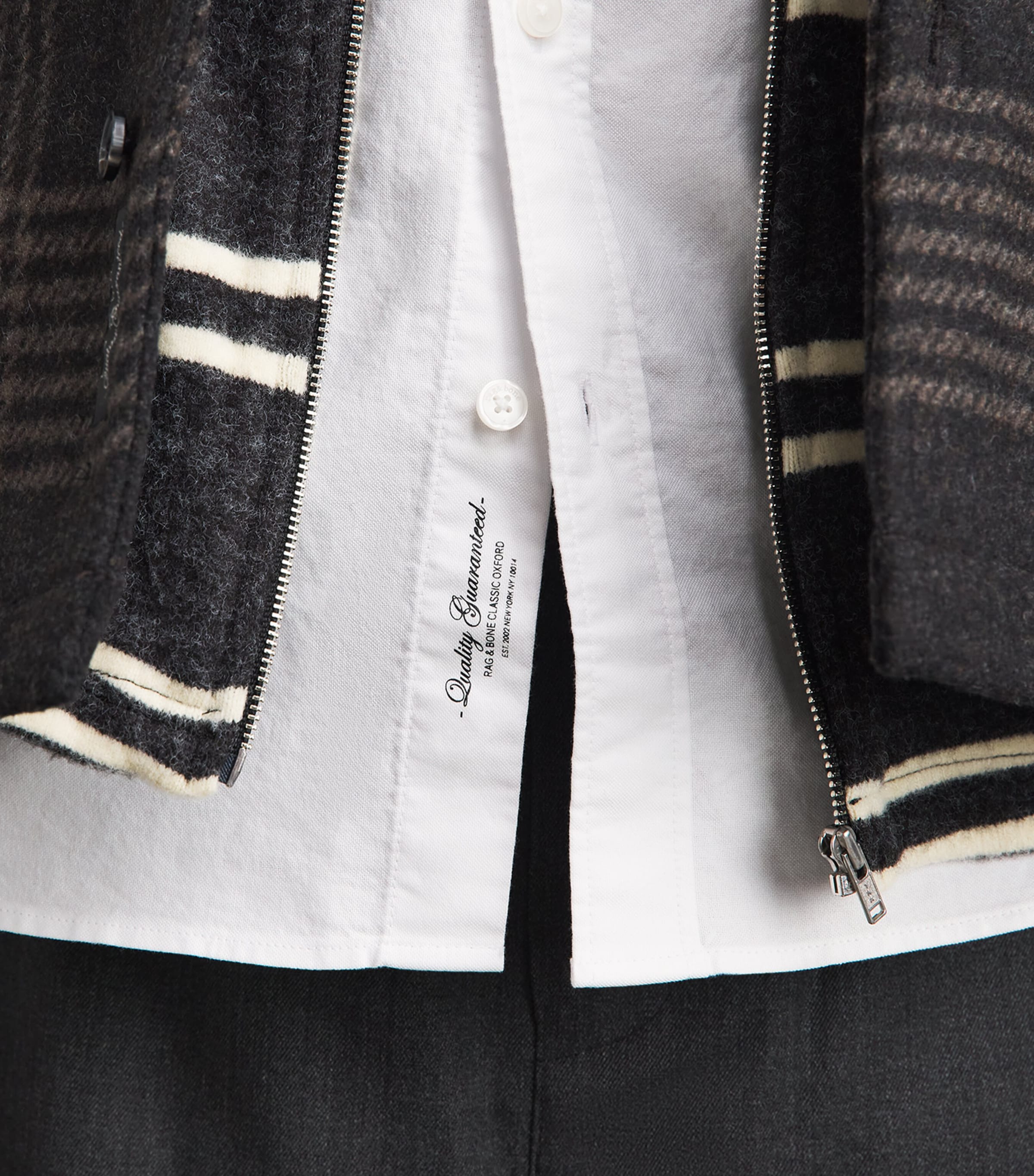 Rag & Bone Mens Cotton Avery Long-Sleeve Shirt Ltblustrip Image 3