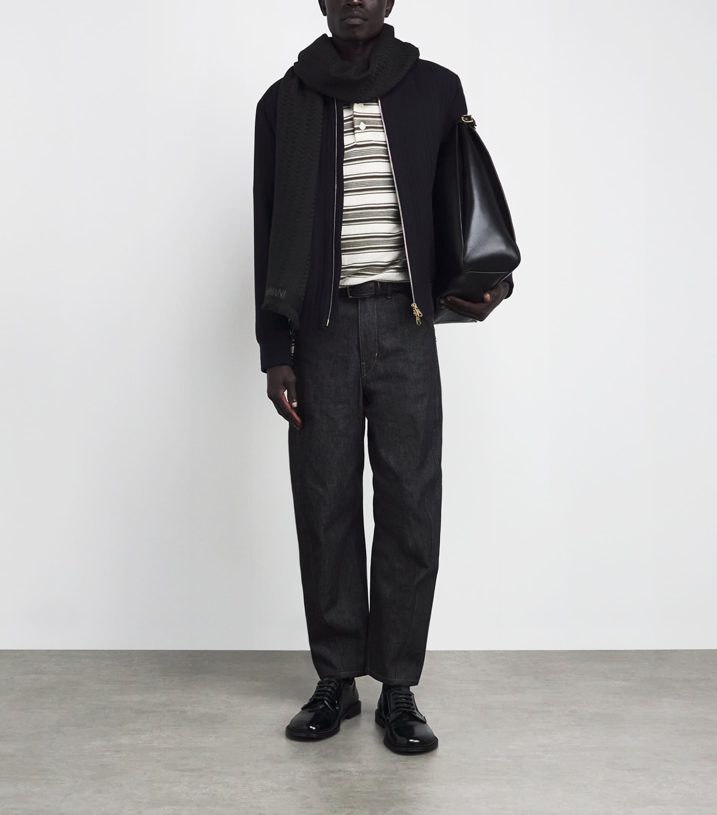 Wool Geometric Print Scarf FC027 Image 2