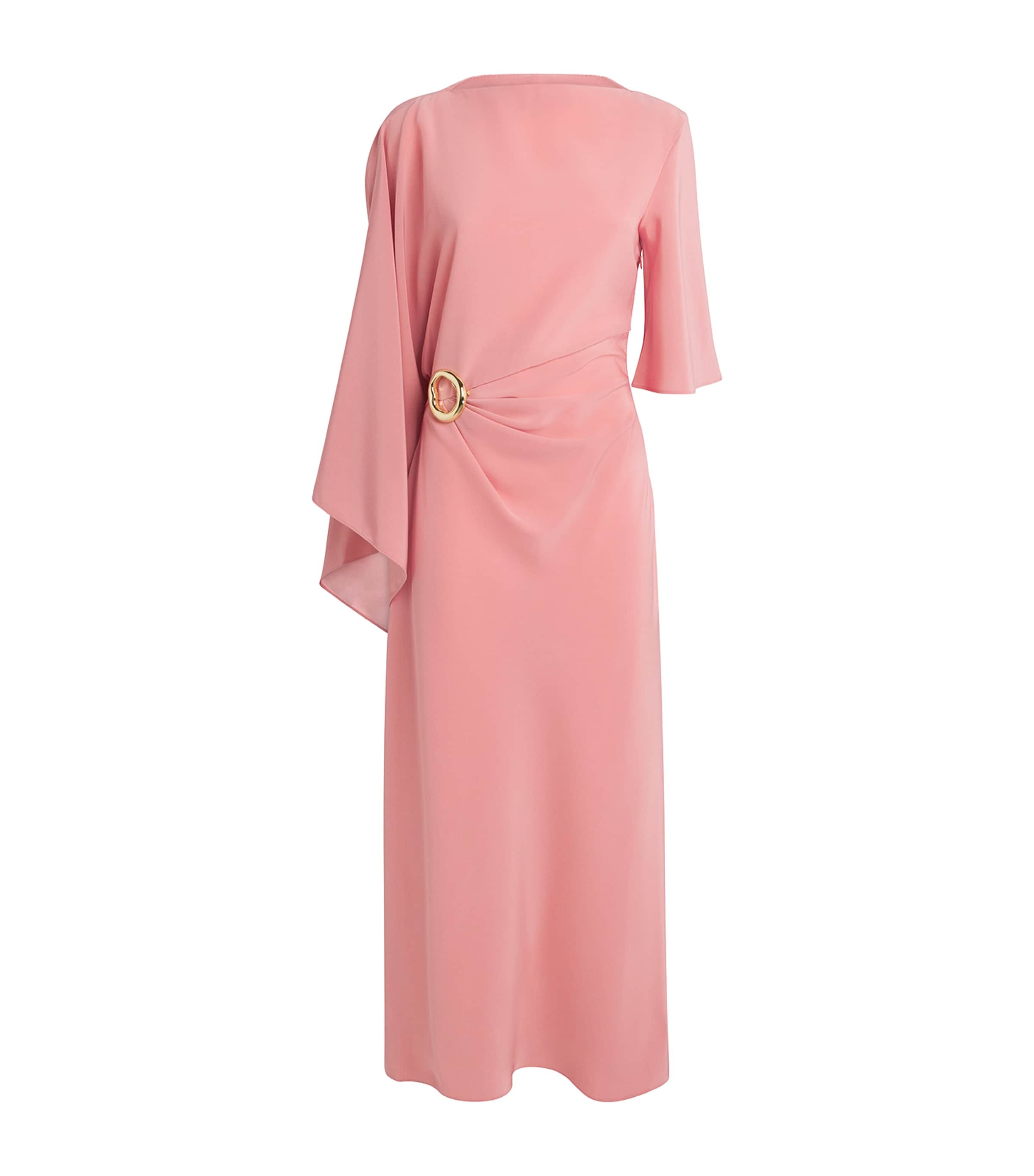 Joseph Womens Satin Gathered Joya Maxi Dress Blush Image 1