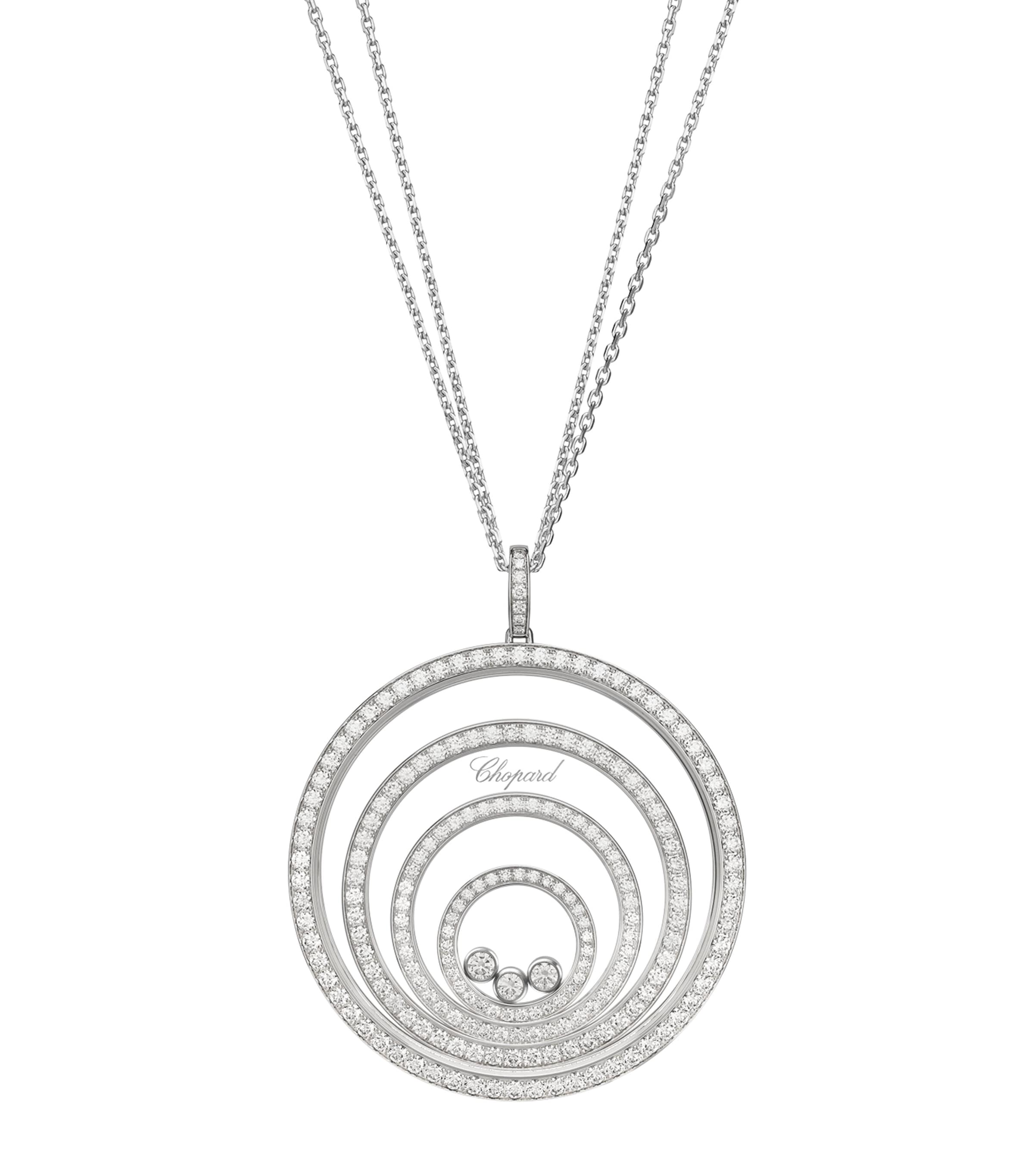 Chopard White Gold And Diamond Happy Spirit Pendant Necklace