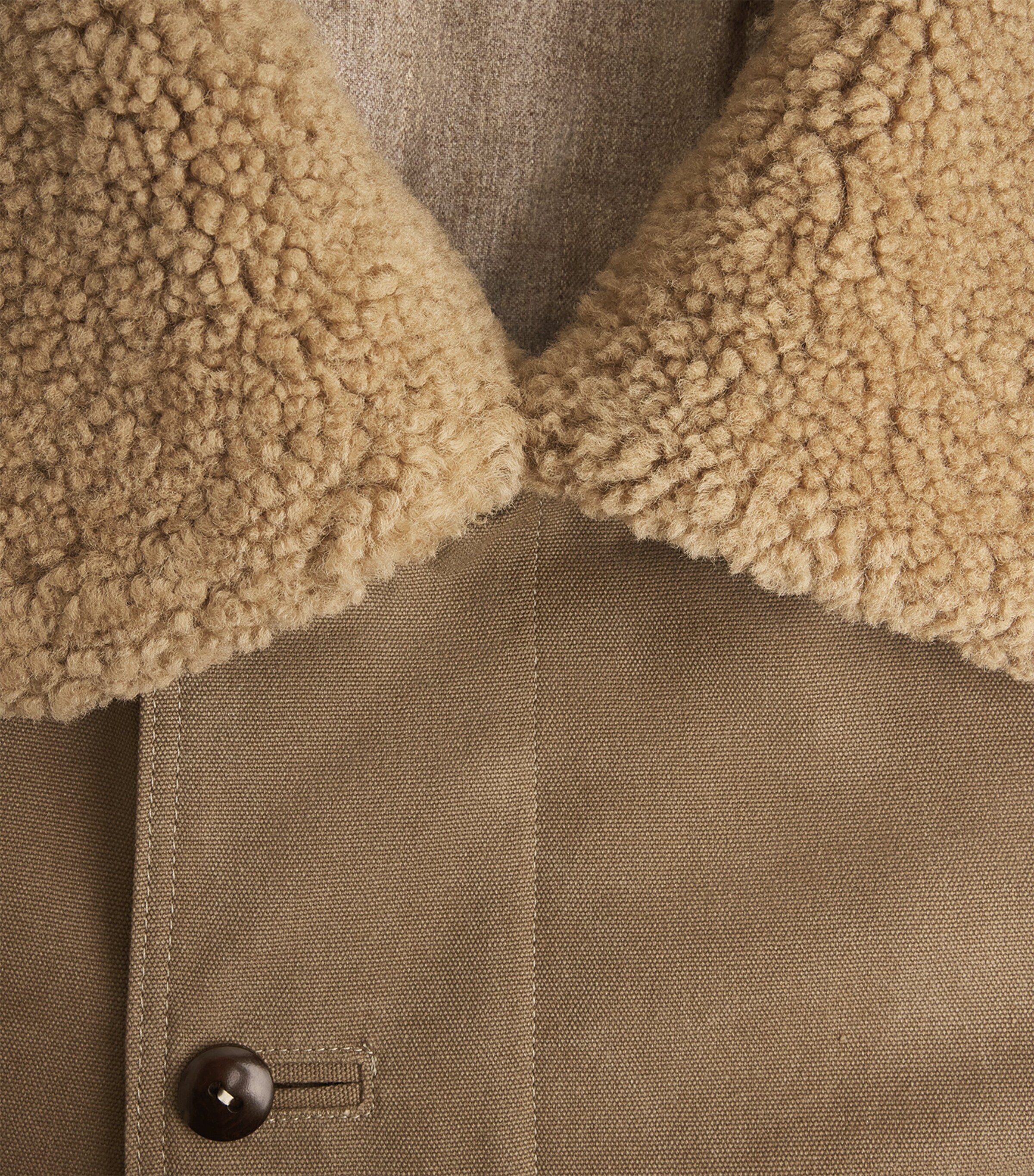 Lemaire Mens Shearling Winter Parka Sisal Image 6
