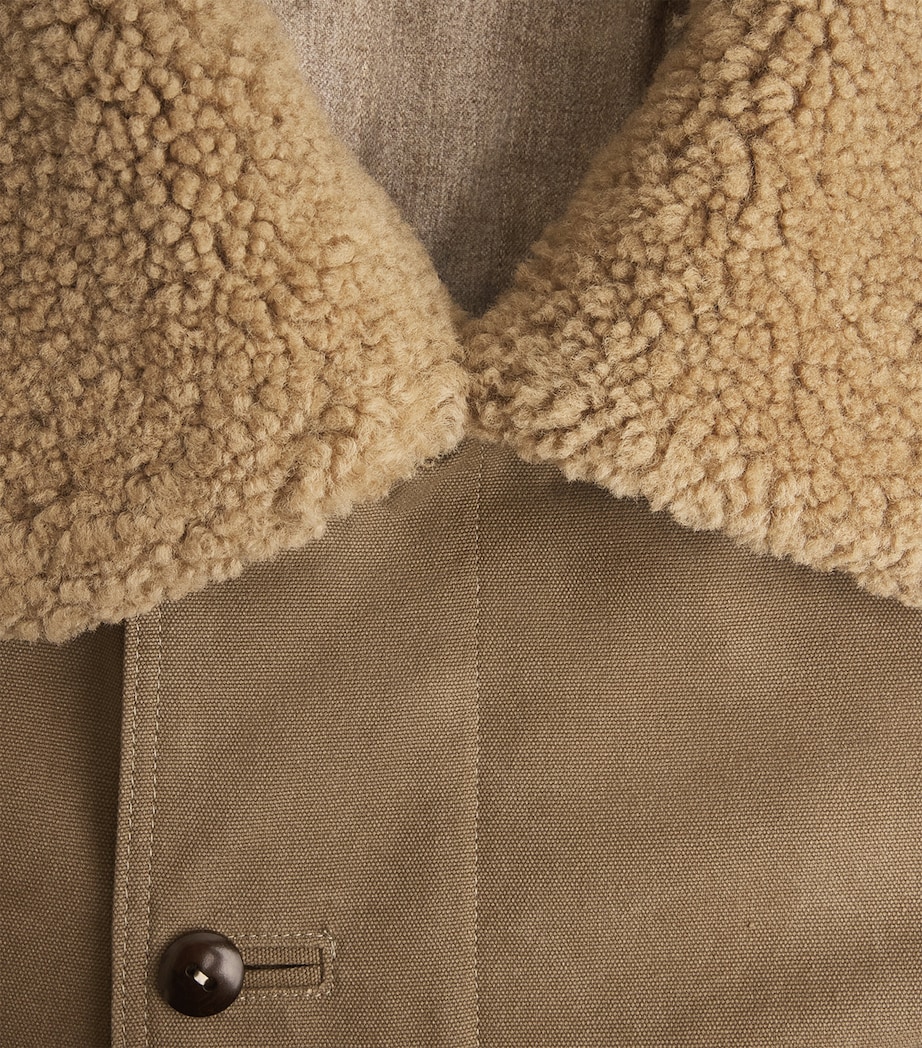 Lemaire Mens Shearling Winter Parka Sisal Image 6