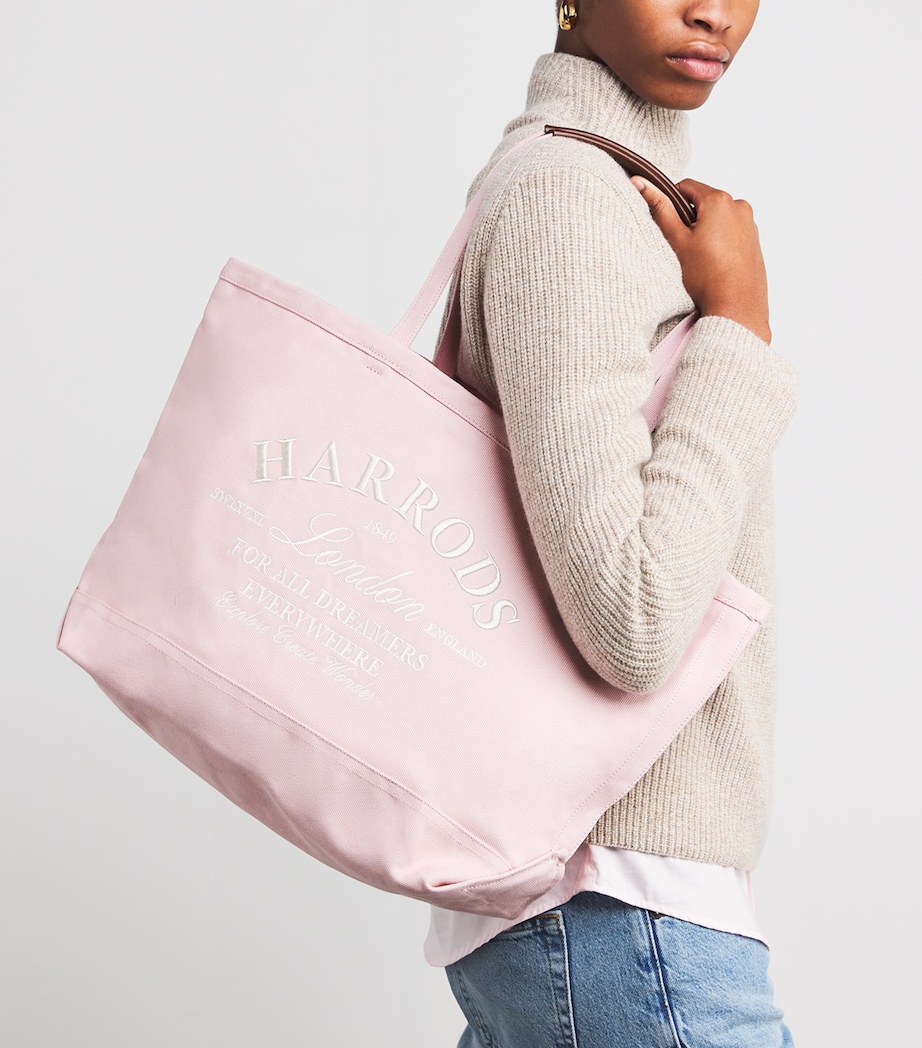 Large Embroidered Logo Tote Bag PINK Image 2