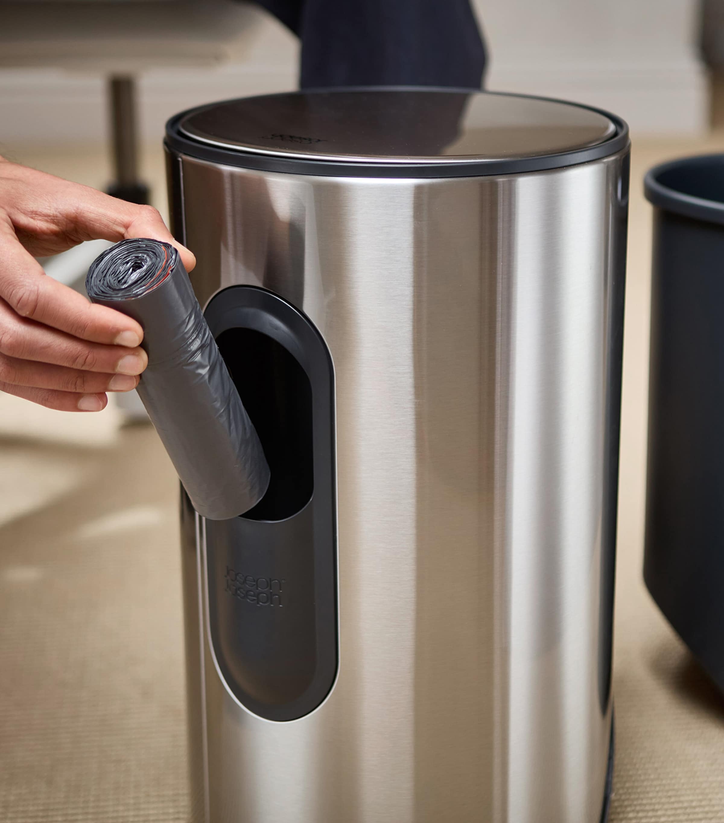 Small Easy-Push Arc Pedal Bin (10L) STAINLESS STEEL Image 3