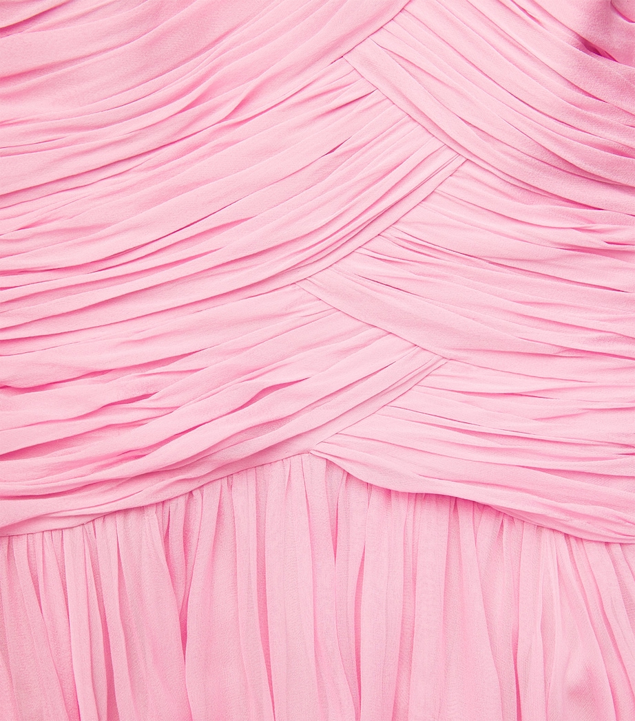 Zuhair Murad Womens Silk Chiffon Strapless Gown Cradle Pink Image 6