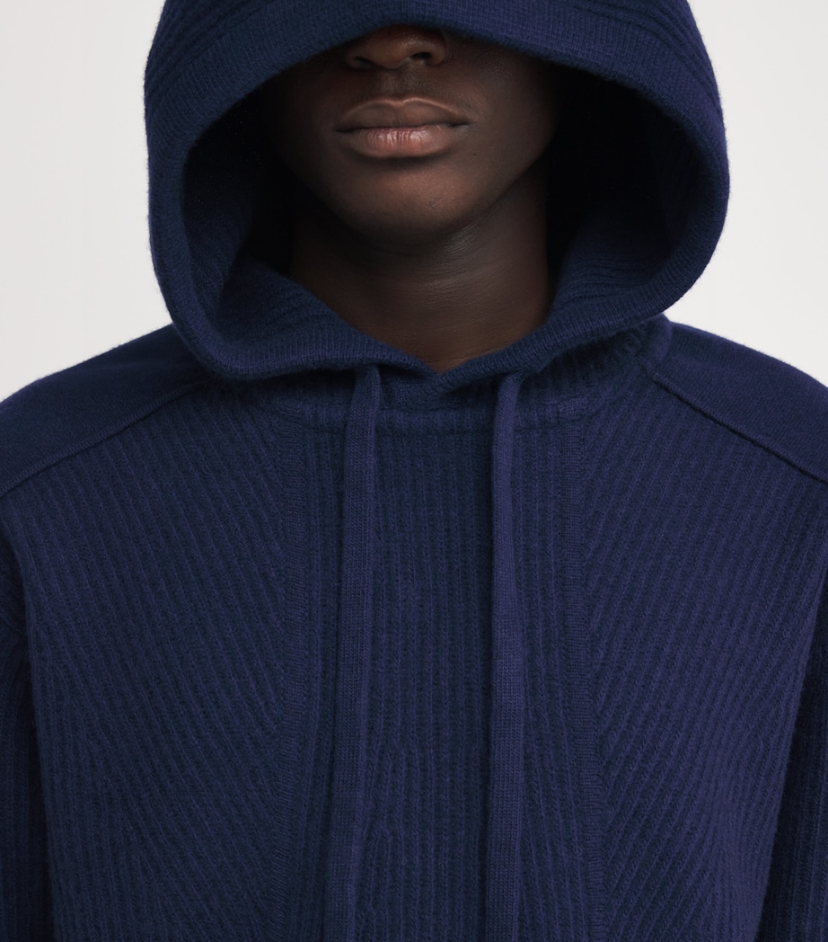 Wool Ribbed Colson Hoodie NAVY - 833 Image 6