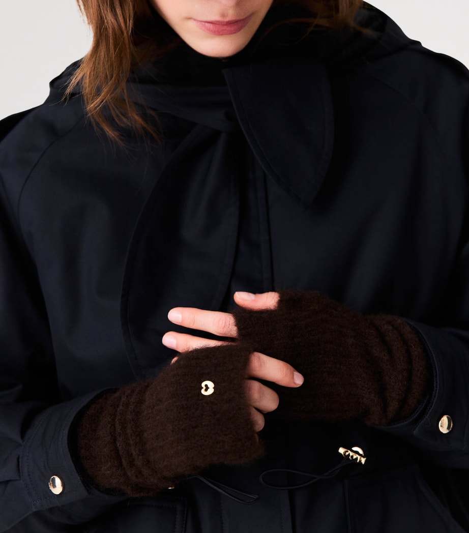 Maje Yak-Blend Mittens Dark Brown Image 6