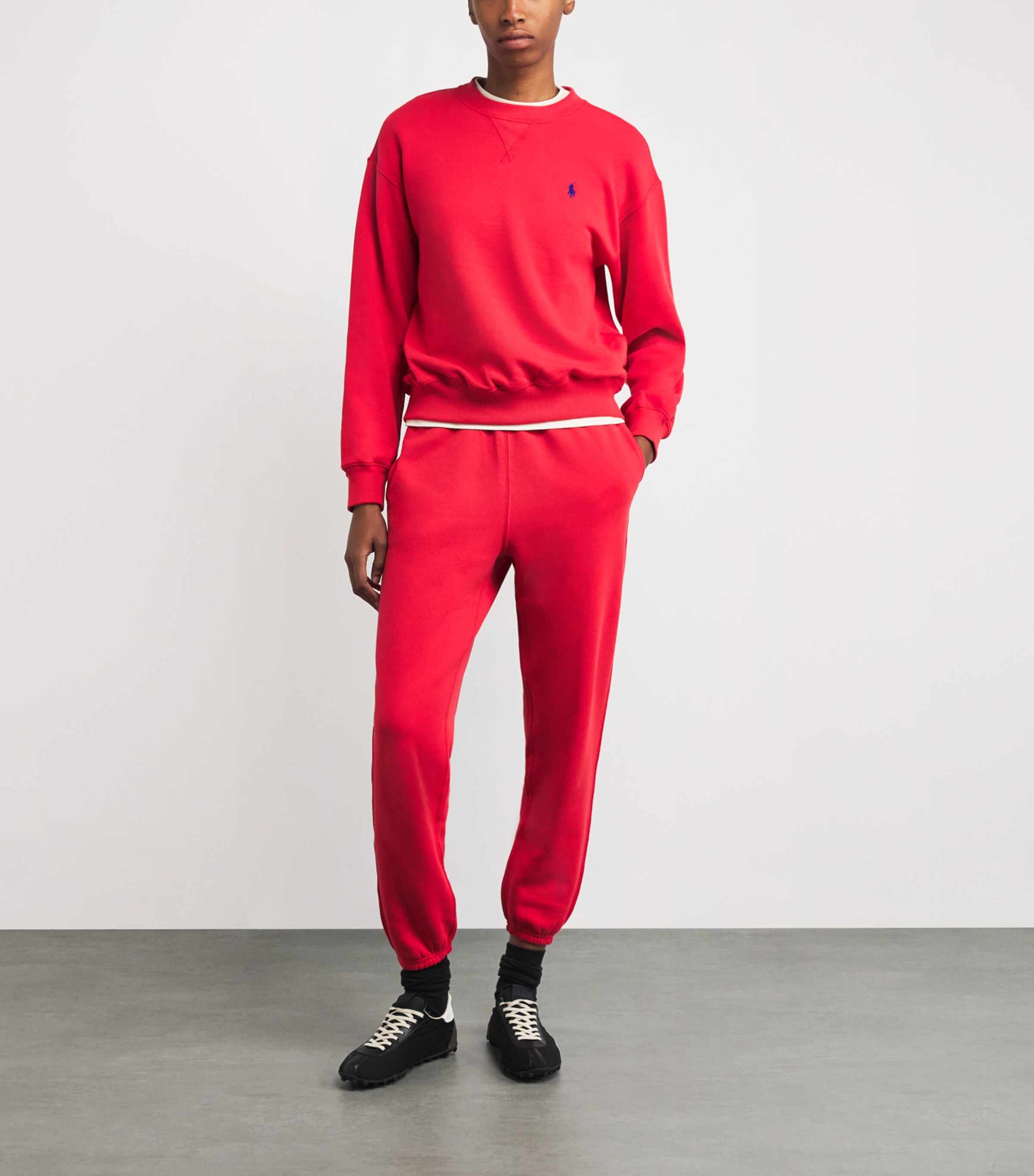 Cotton-Blend Polo Pony Sweatshirt DEEP ORANGEY RED Image 2