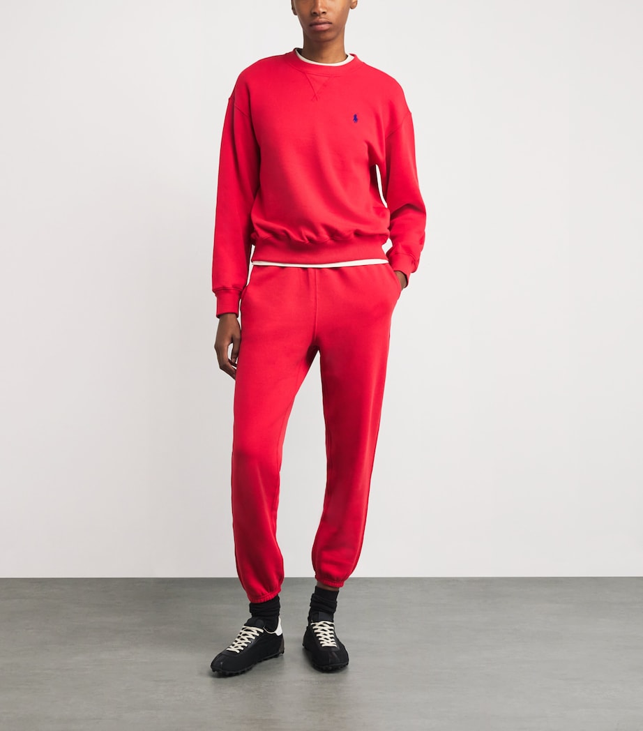 Cotton-Blend Polo Pony Sweatshirt DEEP ORANGEY RED Image 2