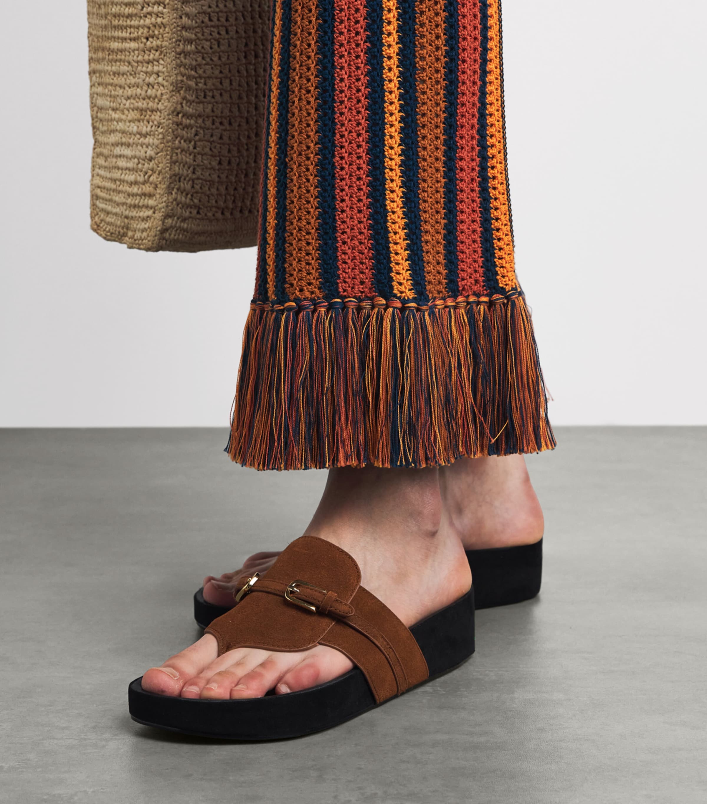 ESCVDO Womens Fringe Misti Maxi Skirt Sunset Image 3