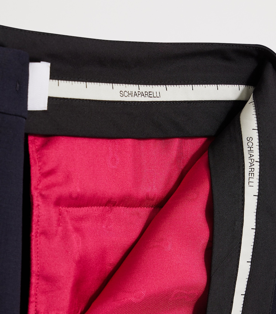 Schiaparelli Womens Virgin Wool Slim Trousers Navy Image 3