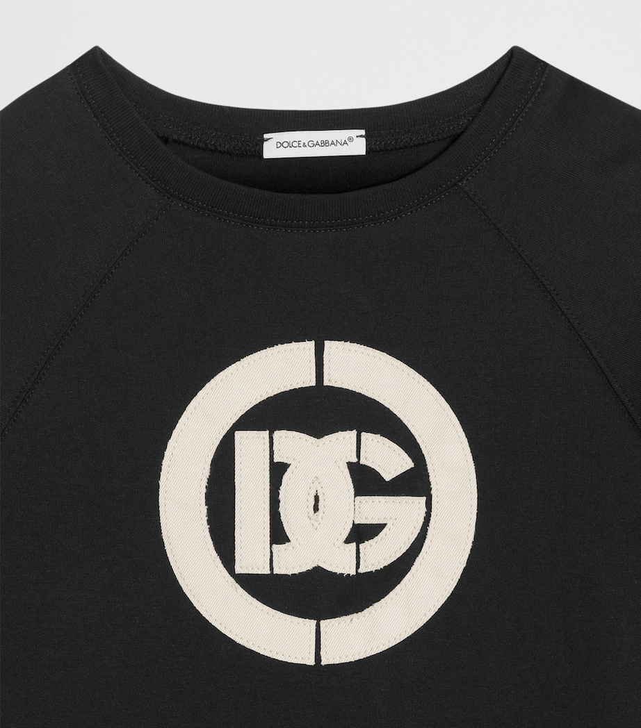 Dolce&Gabbana Kids Cotton Logo T-Shirt (8-12+ Years) Black Image 3