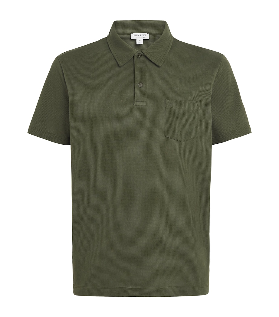 Sunspel Mens Supima Cotton Riviera Polo Shirt Gniz Deep Image 1