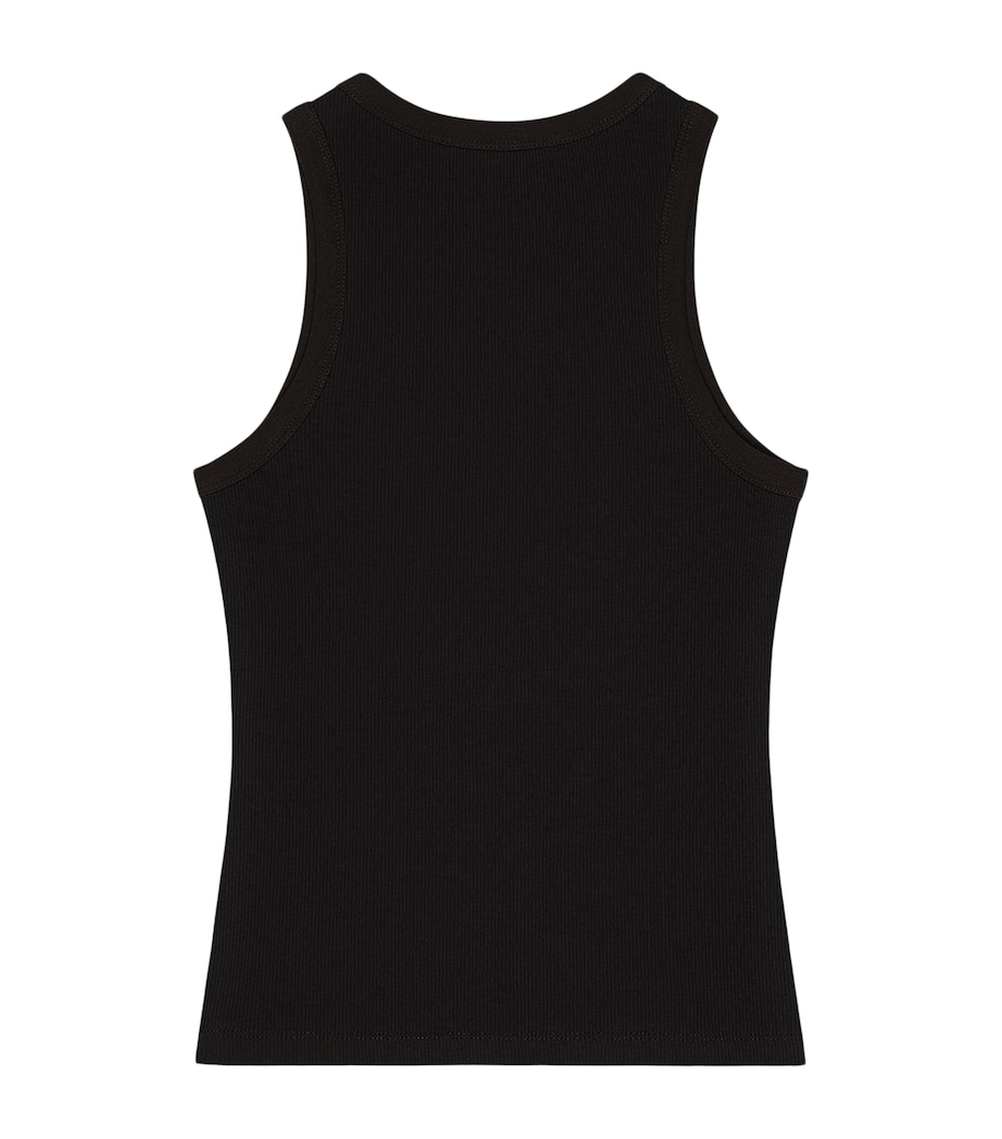 Stretch-Cotton Logo Tank Top BLACK Image 2