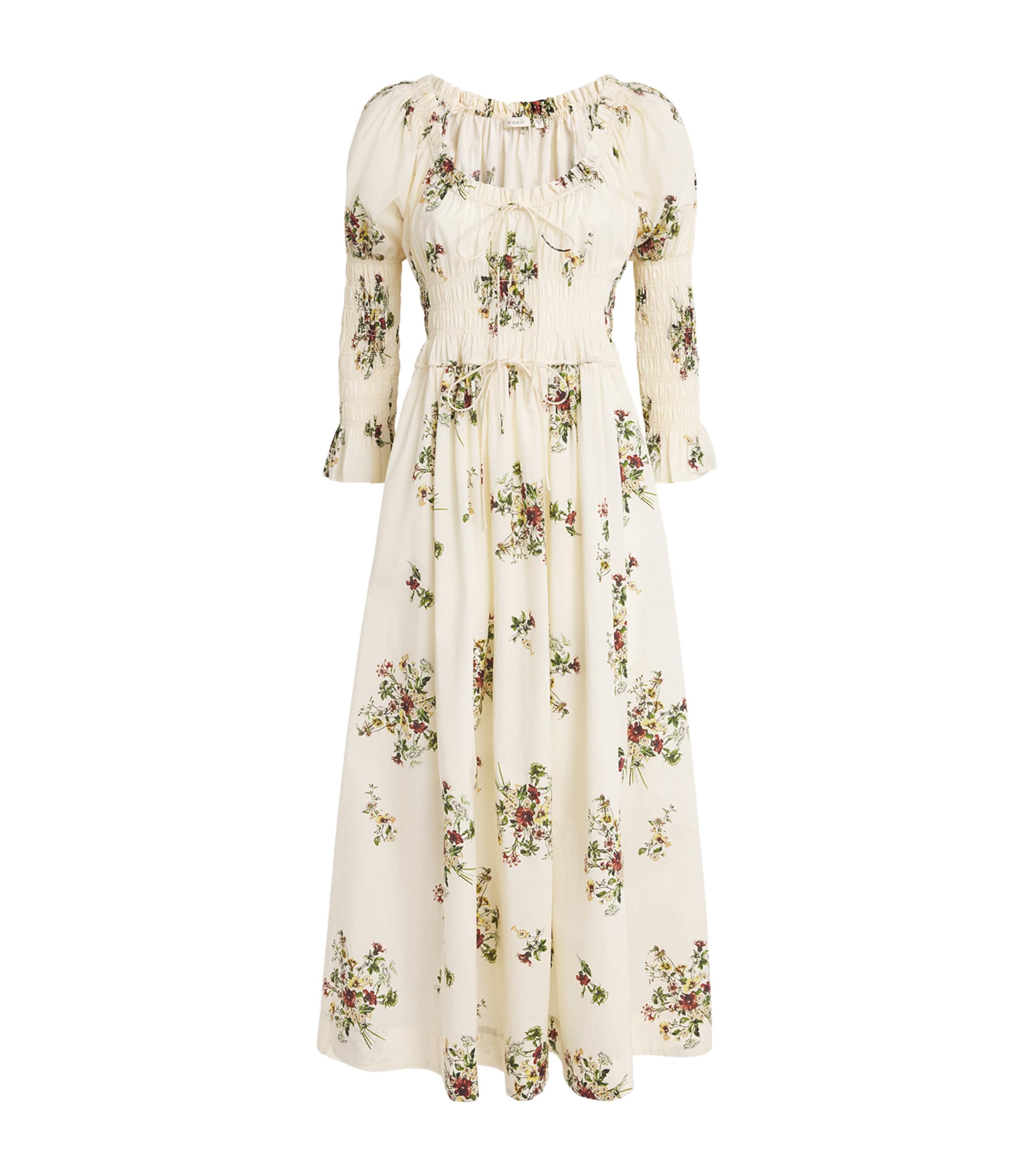 Doen Cotton Kaira Midi Dress In Yellow