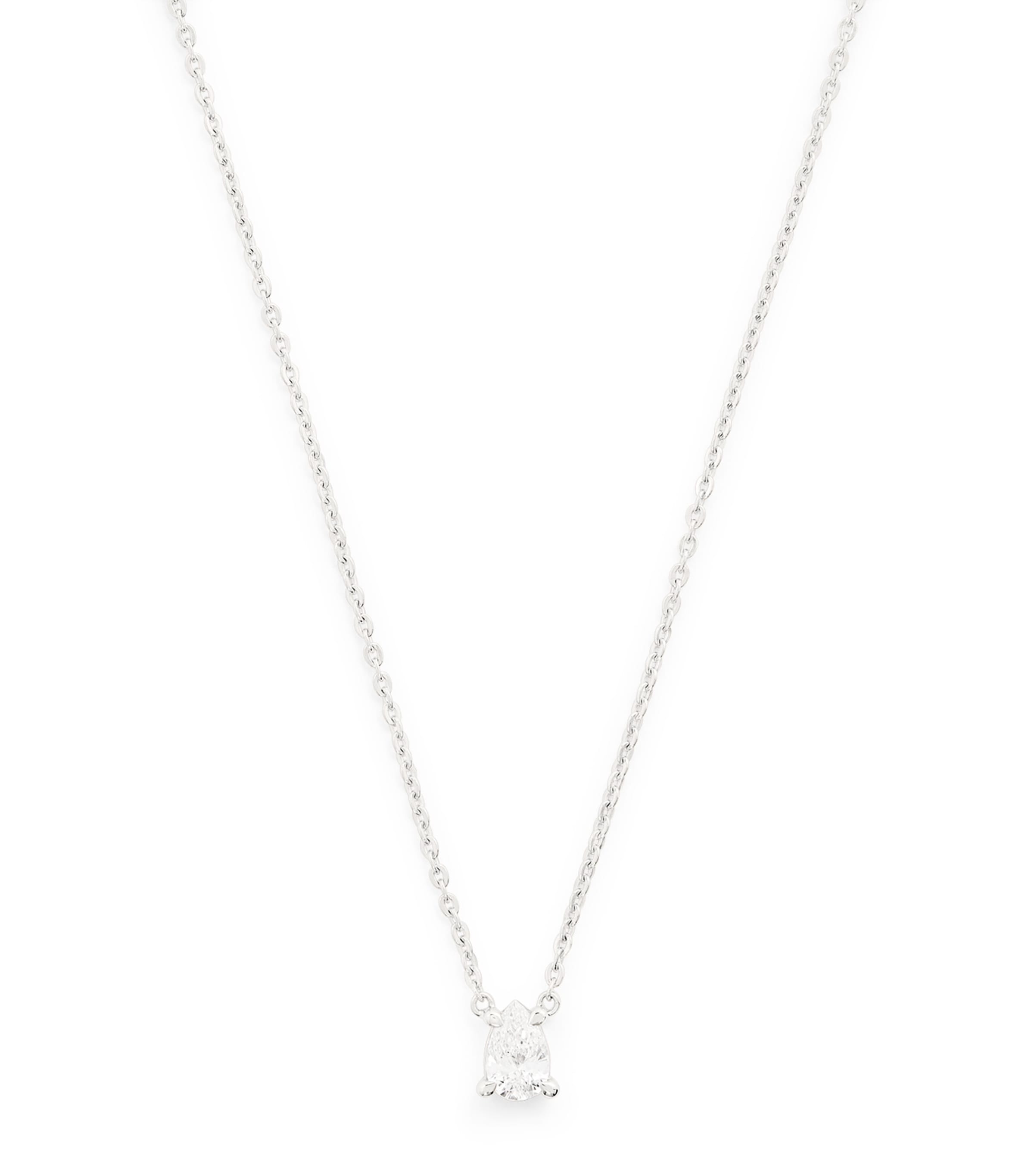 Harrods White Gold And Diamond Pendant Necklace In White