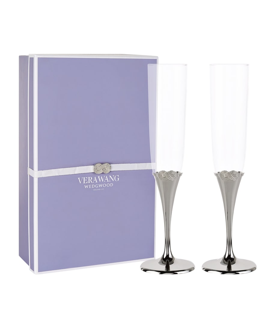 Set of 2 Infinity Champagne Flutes SILVER Image 4