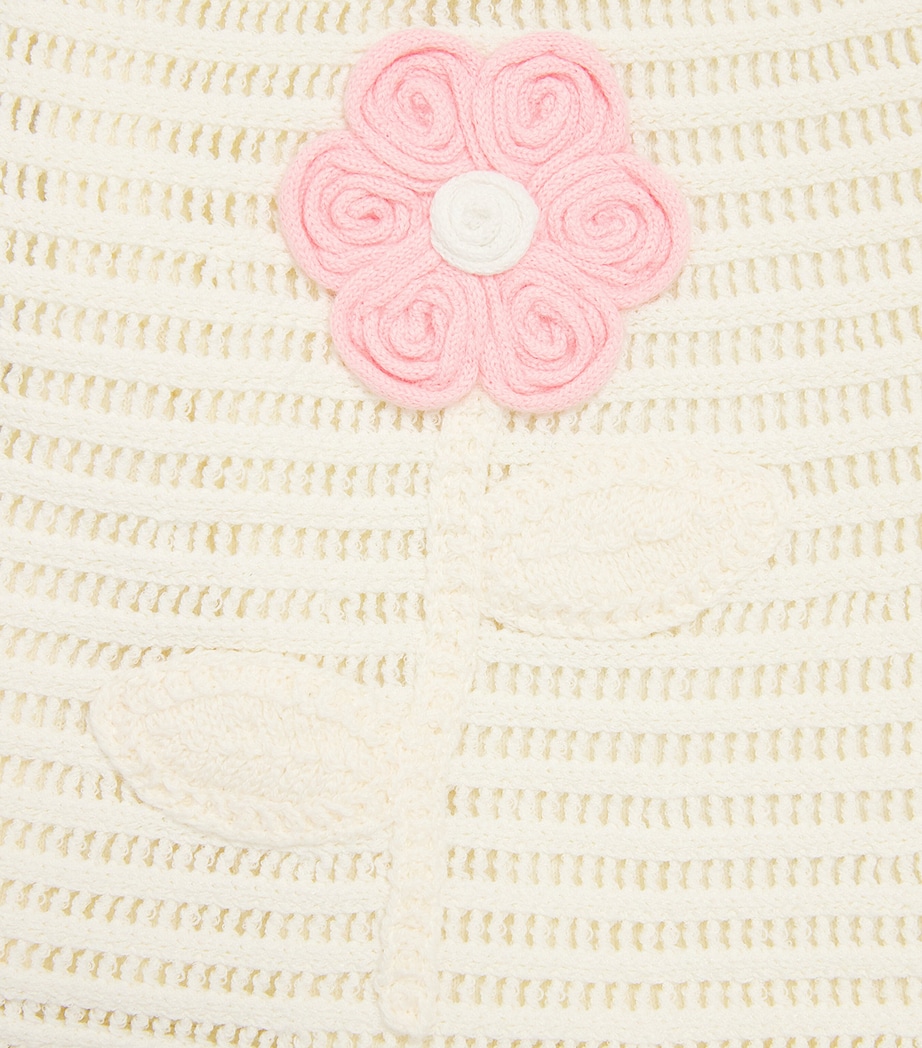 Self-Portrait Kids Floral-Embroidered Mini Skirt (3-12 Years) Cream Image 4