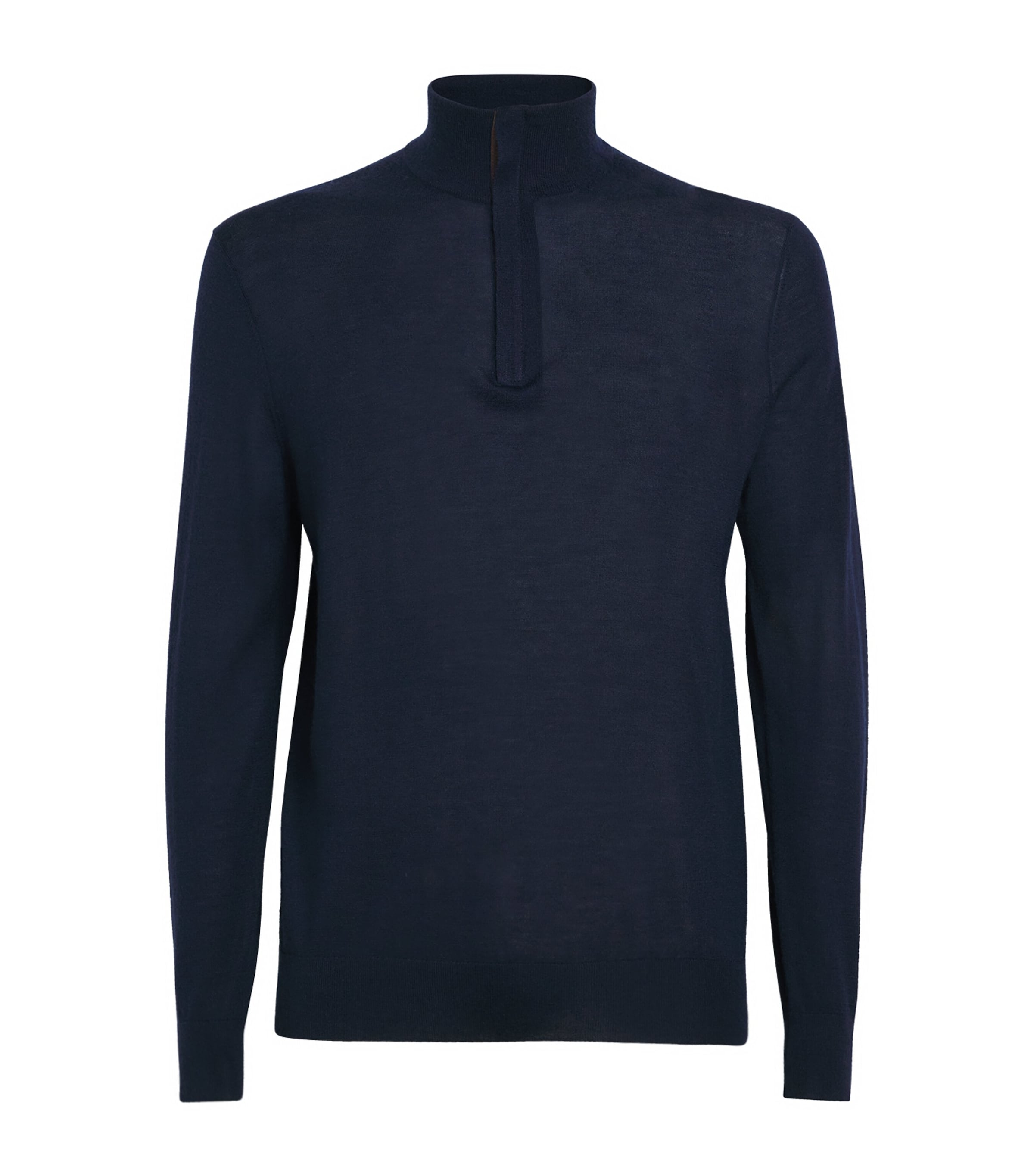 N.Peal Mens Cashmere-Silk Regent Quarter-Zip Sweater Summer Navy Image 1