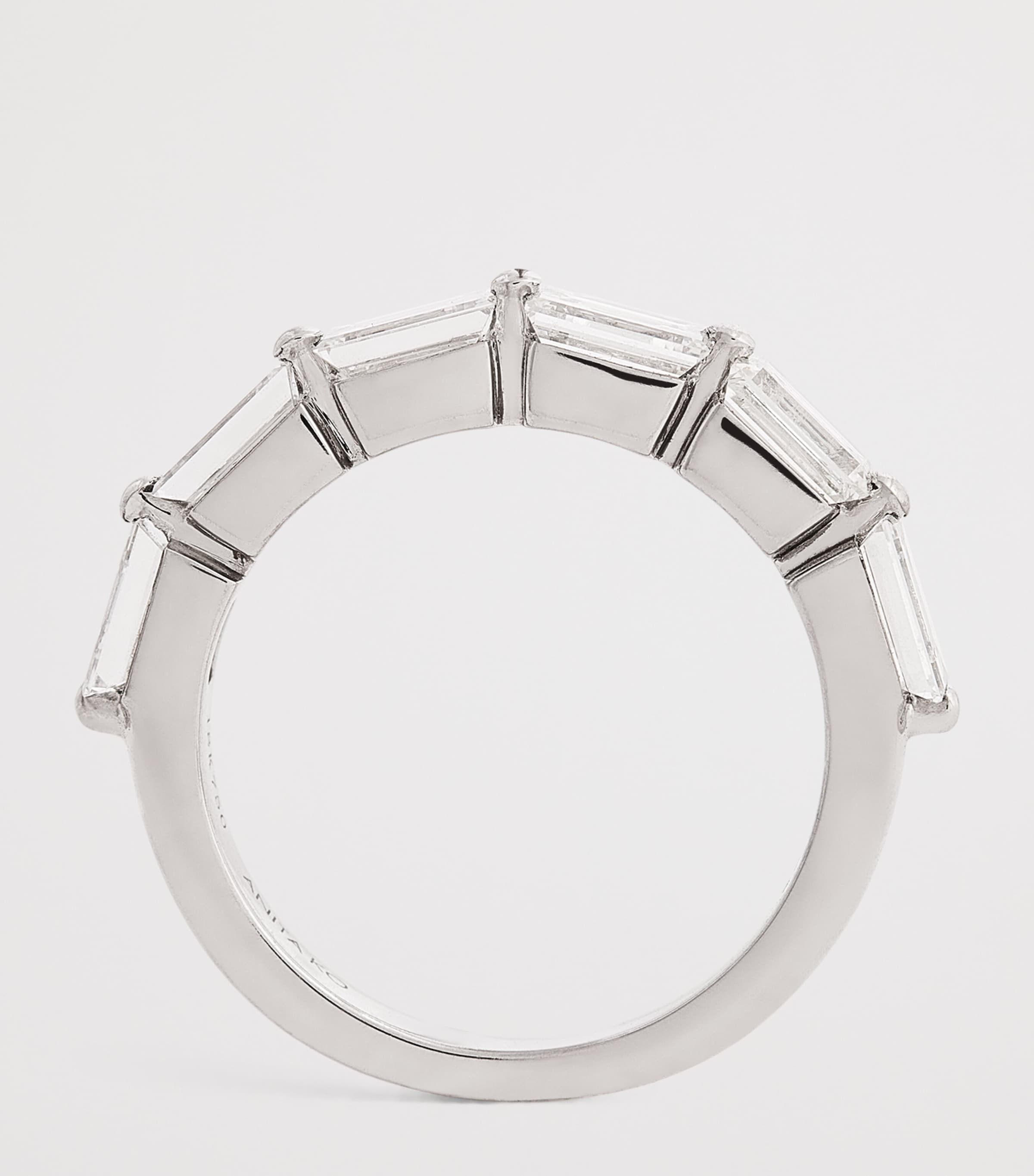 White Gold and Diamond Baguette Floating Ring WHITE GOLD Image 3