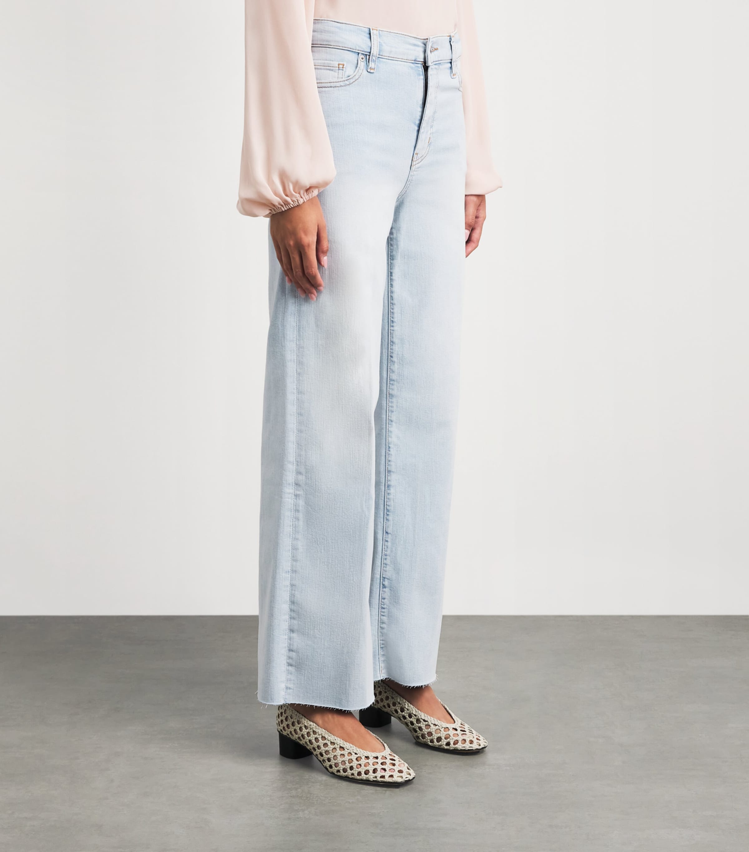 FRAME Womens Le Slim Palazzo Wide-Leg Jeans Preen Raw After Image 4