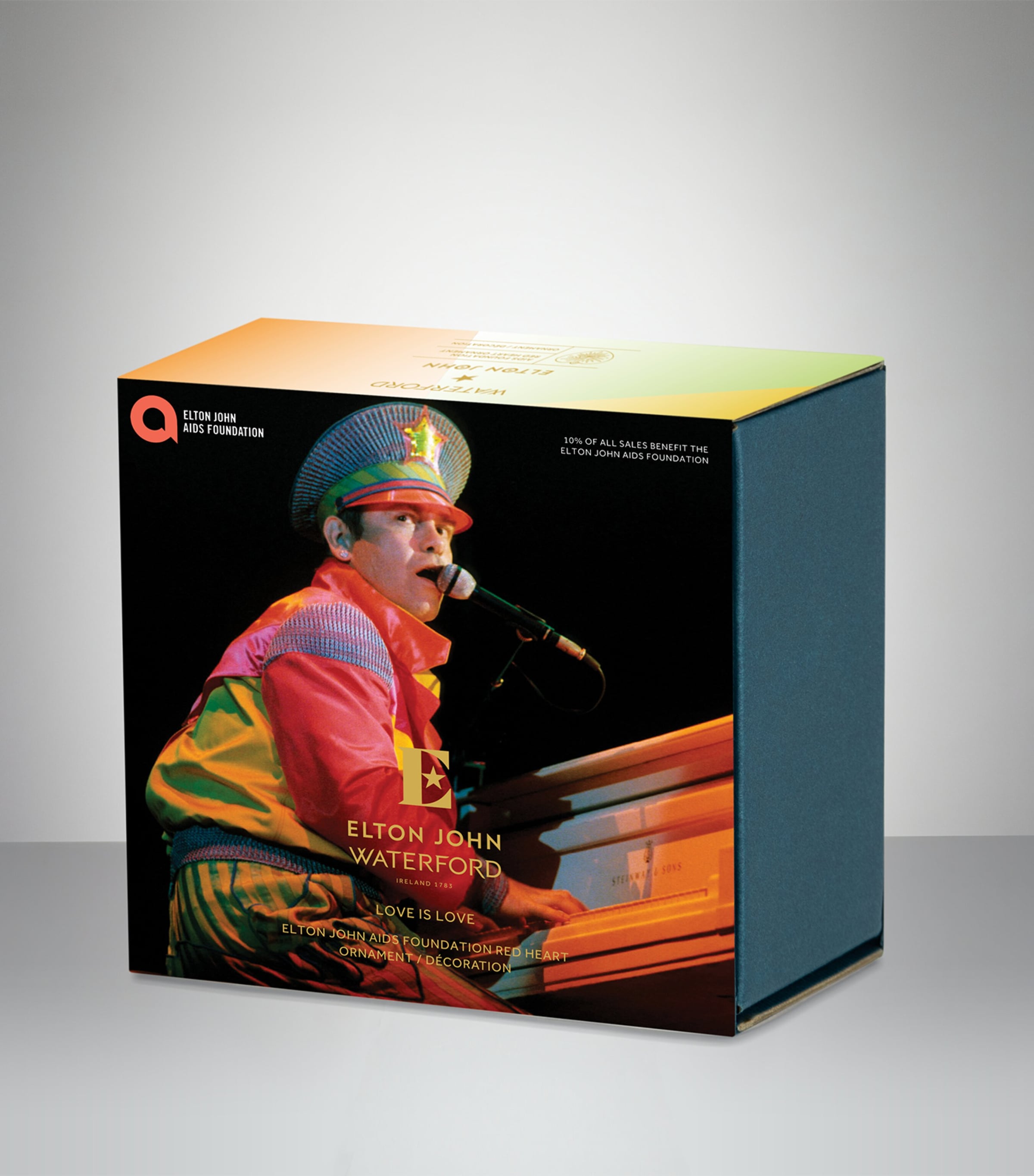 Crystal Elton John Heart Ornament RED Image 6