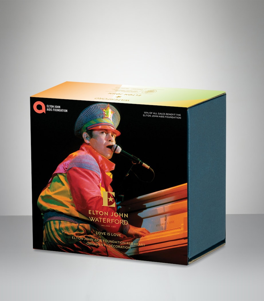 Crystal Elton John Heart Ornament RED Image 6