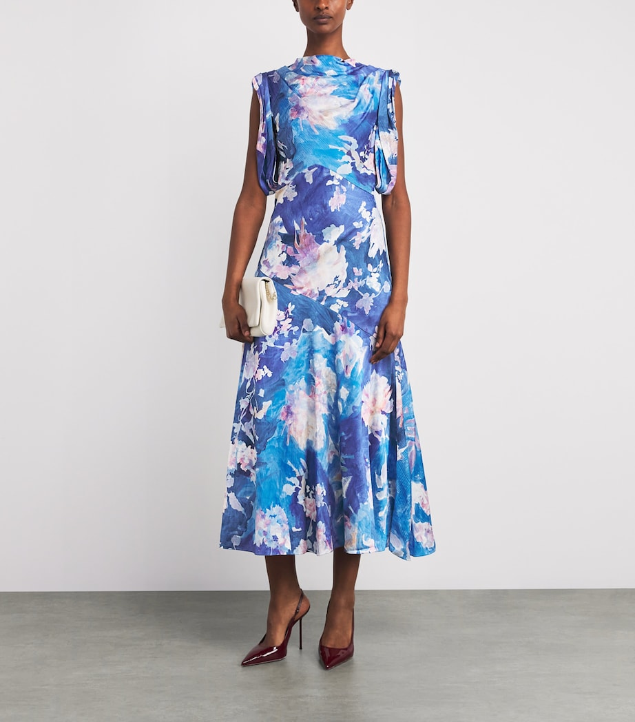 Floral Draped Midi Dress ARTIST GARDN PL CBLT Image 2