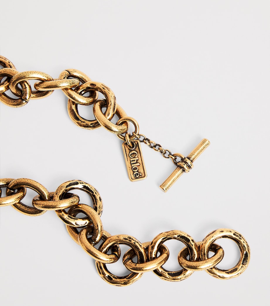 Chloé Victorian Heart Necklace Gold And Brown Image 5